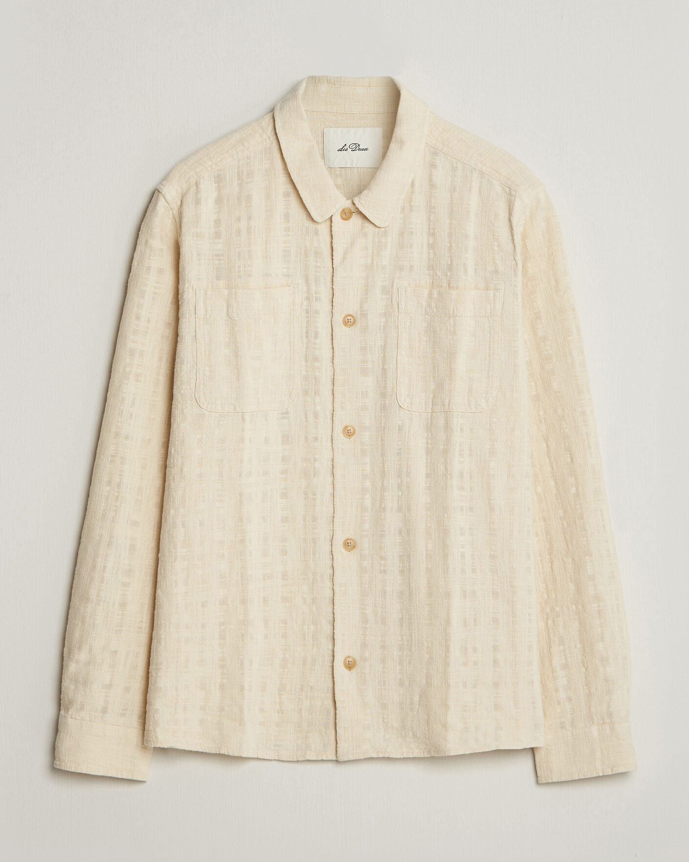 Herre | Skjorter | LES DEUX | Textured Slub Overshirt Ivory