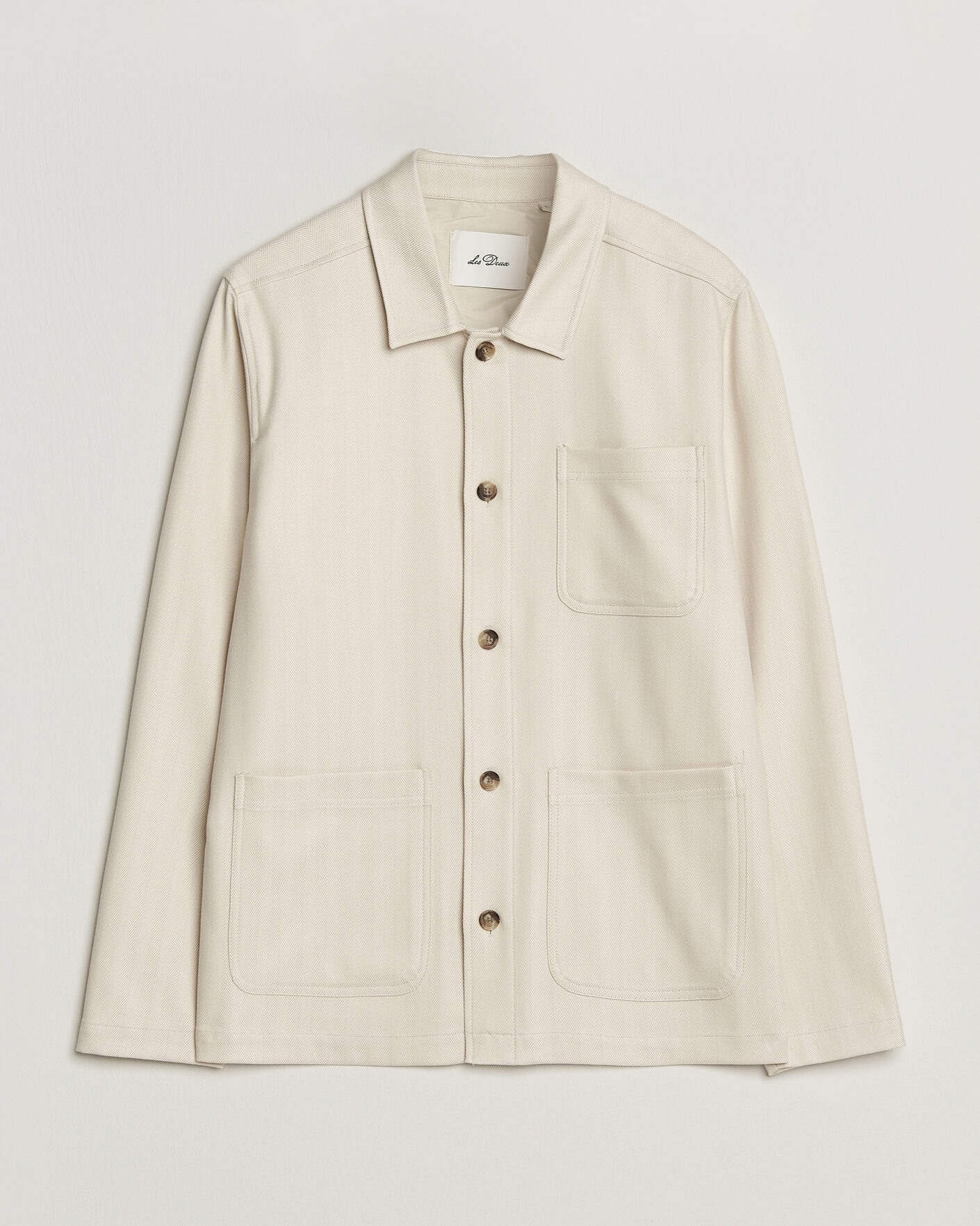 Herre | Skjorter | LES DEUX | Herringbone Overshirt Ivory