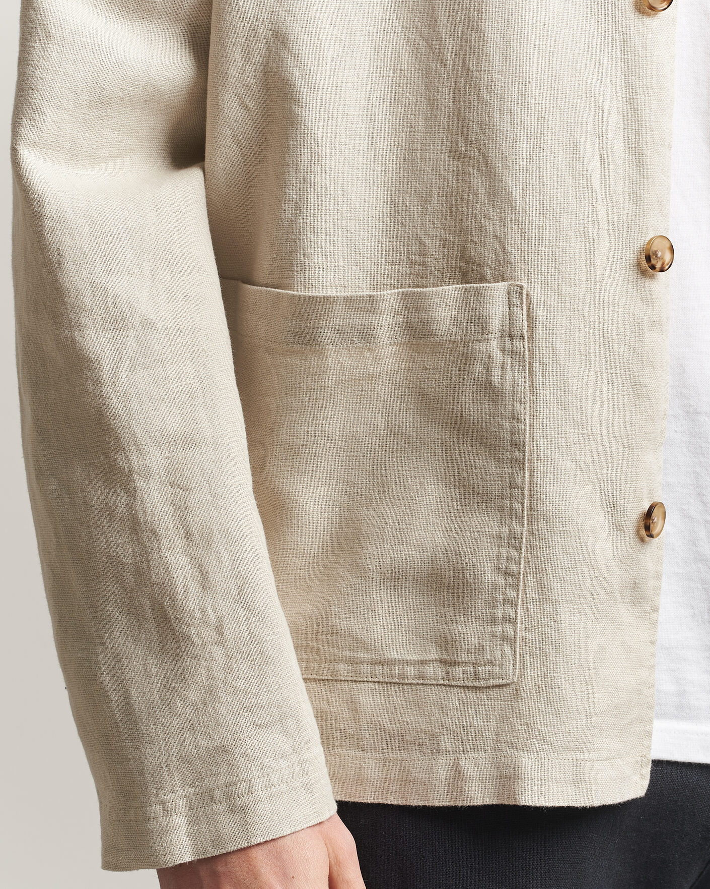 Herre | Skjorter | LES DEUX | Linen Overshirt Light Sand