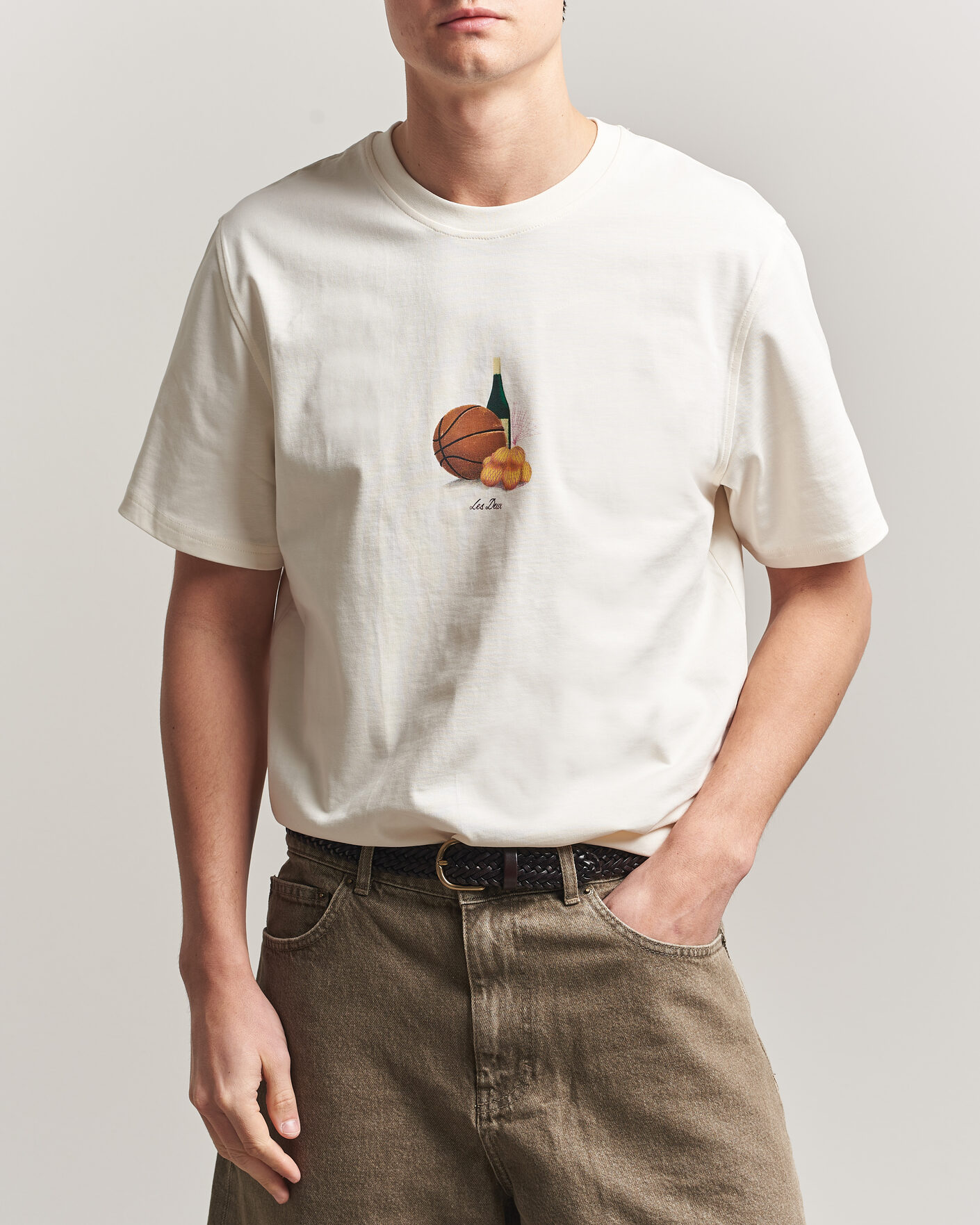 Herre | T-Shirts | LES DEUX | Lemons Printed T-Shirt Eggnog White