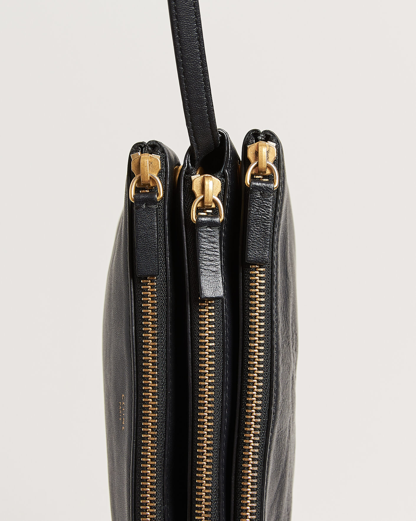 Herre | Pre-Owned & Vintage Bags | Celine Pre-Owned | Trio Bag Small Leather Black