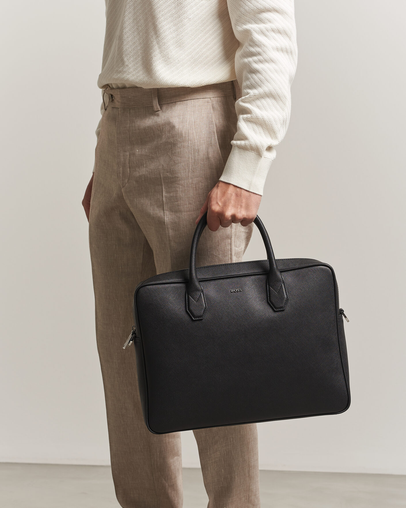 Herre | Tasker | BOSS BLACK | Northon Leather Document Case Black