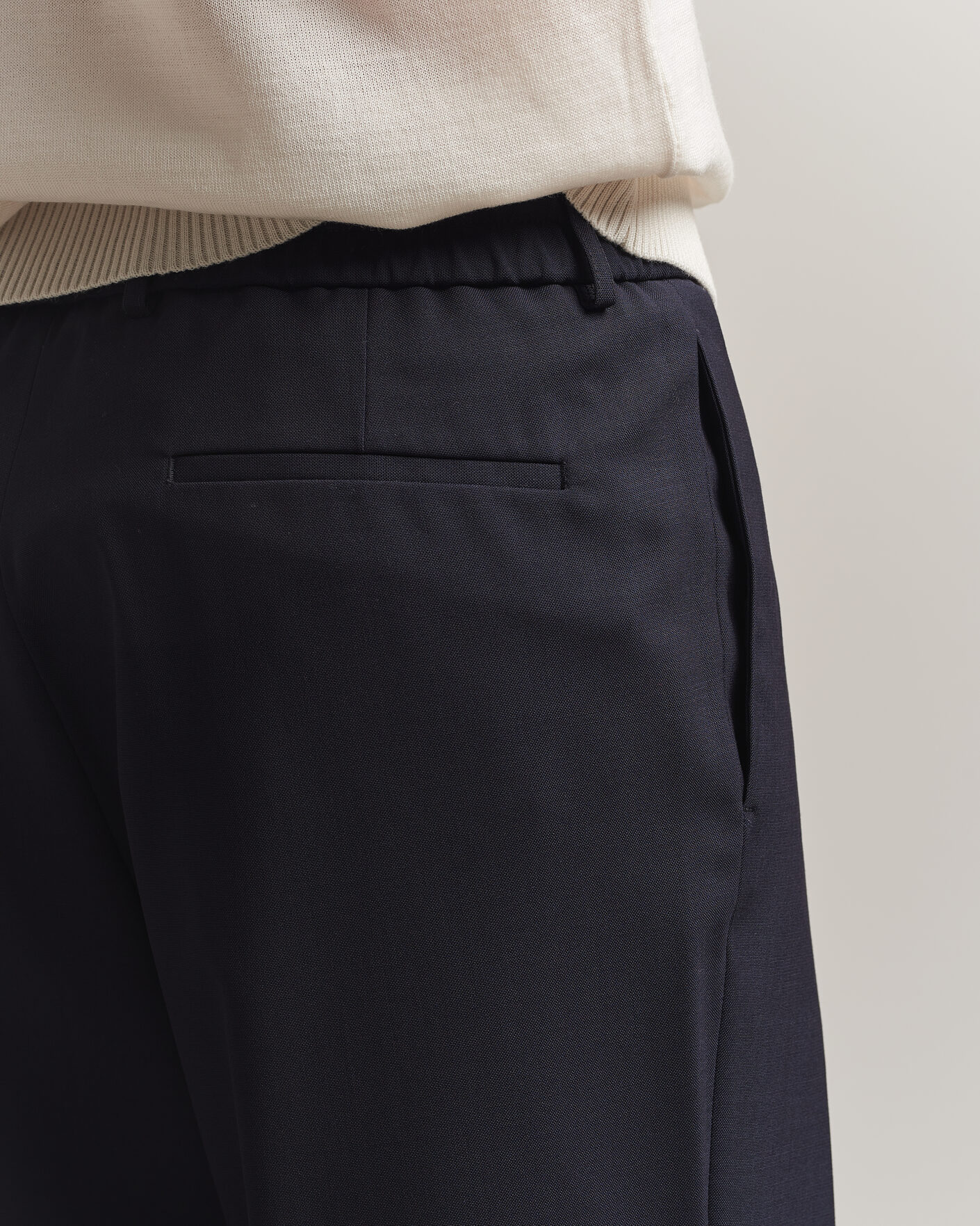 Herre | Bukser | BOSS BLACK | Pat Pleated Wool Trousers Dark Blue