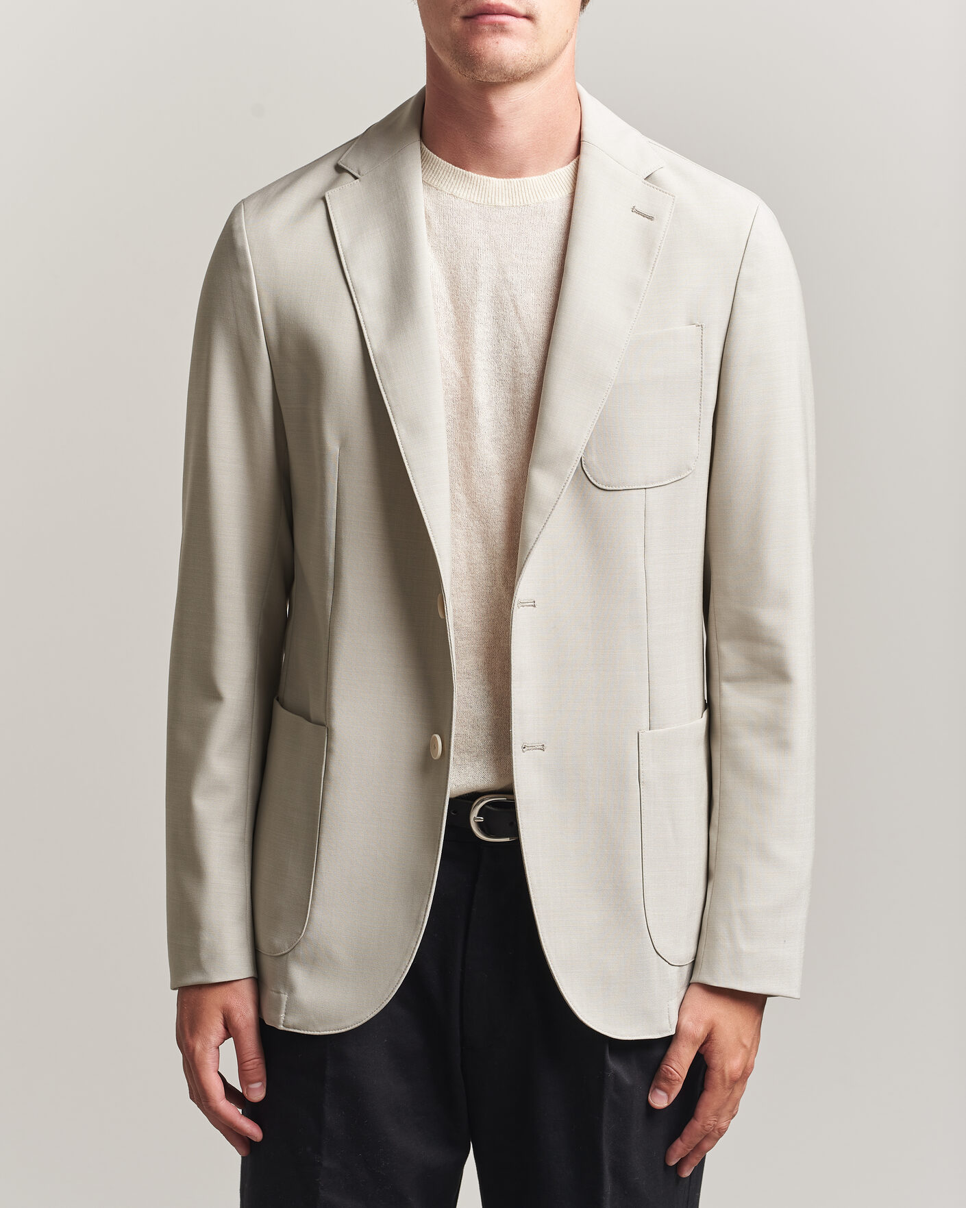 Herre | Blazere & jakker | BOSS BLACK | Hanry Wool Patch Pocket Blazer Light Beige