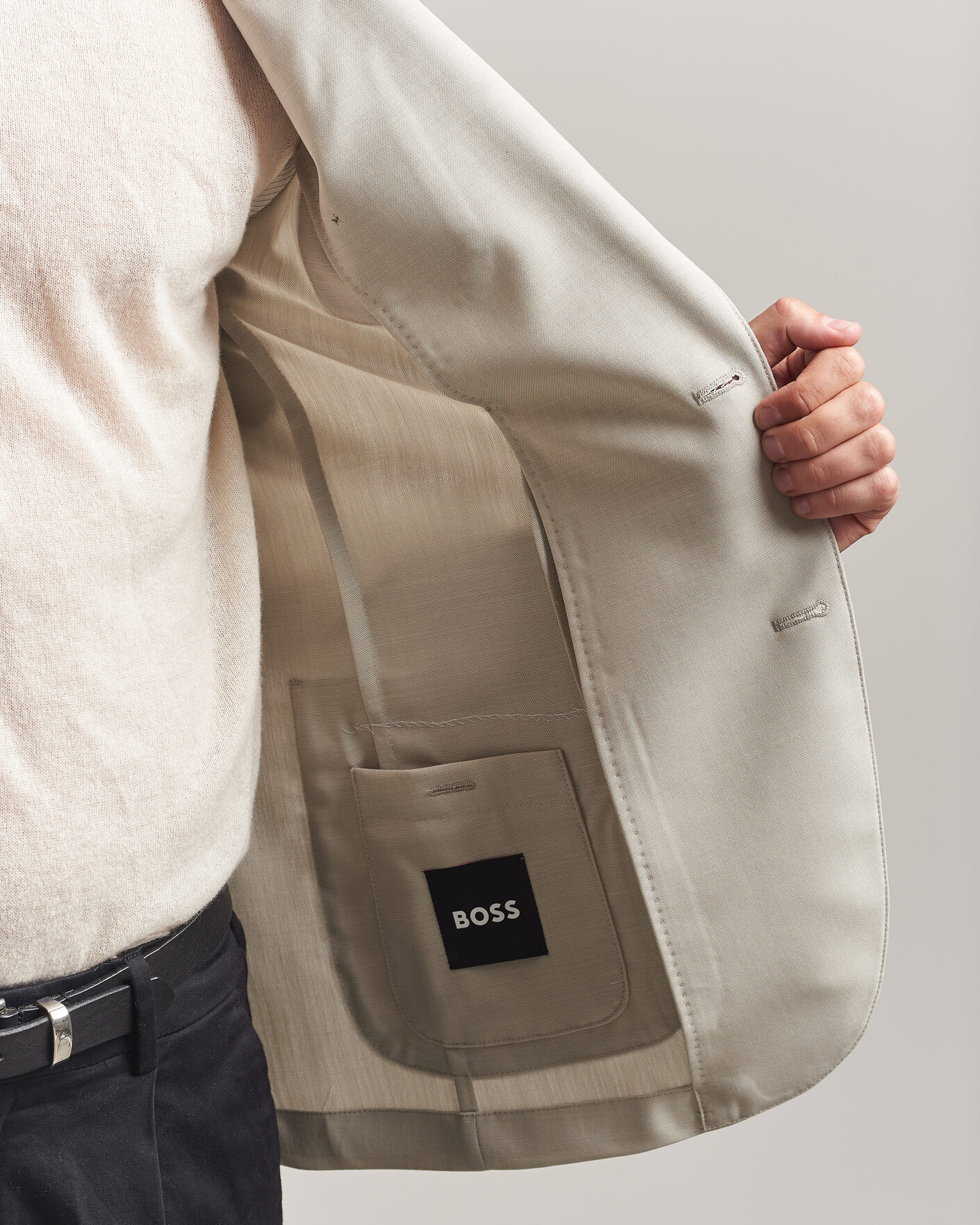 Herre | Blazere & jakker | BOSS BLACK | Hanry Wool Patch Pocket Blazer Light Beige