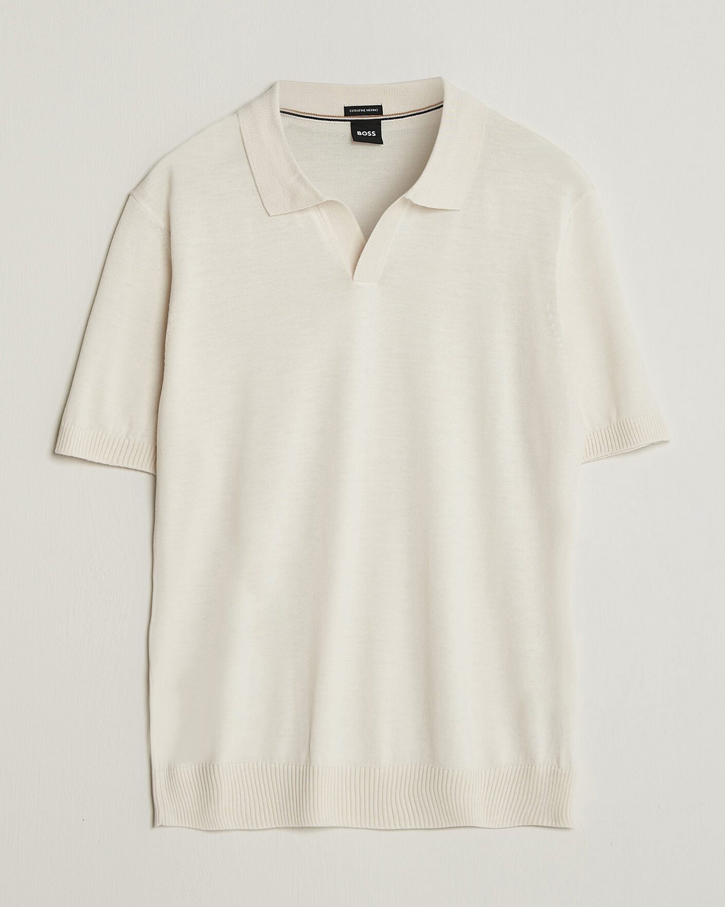 Herre | Polotrøjer | BOSS BLACK | Lantoni Knitted Polo Open White