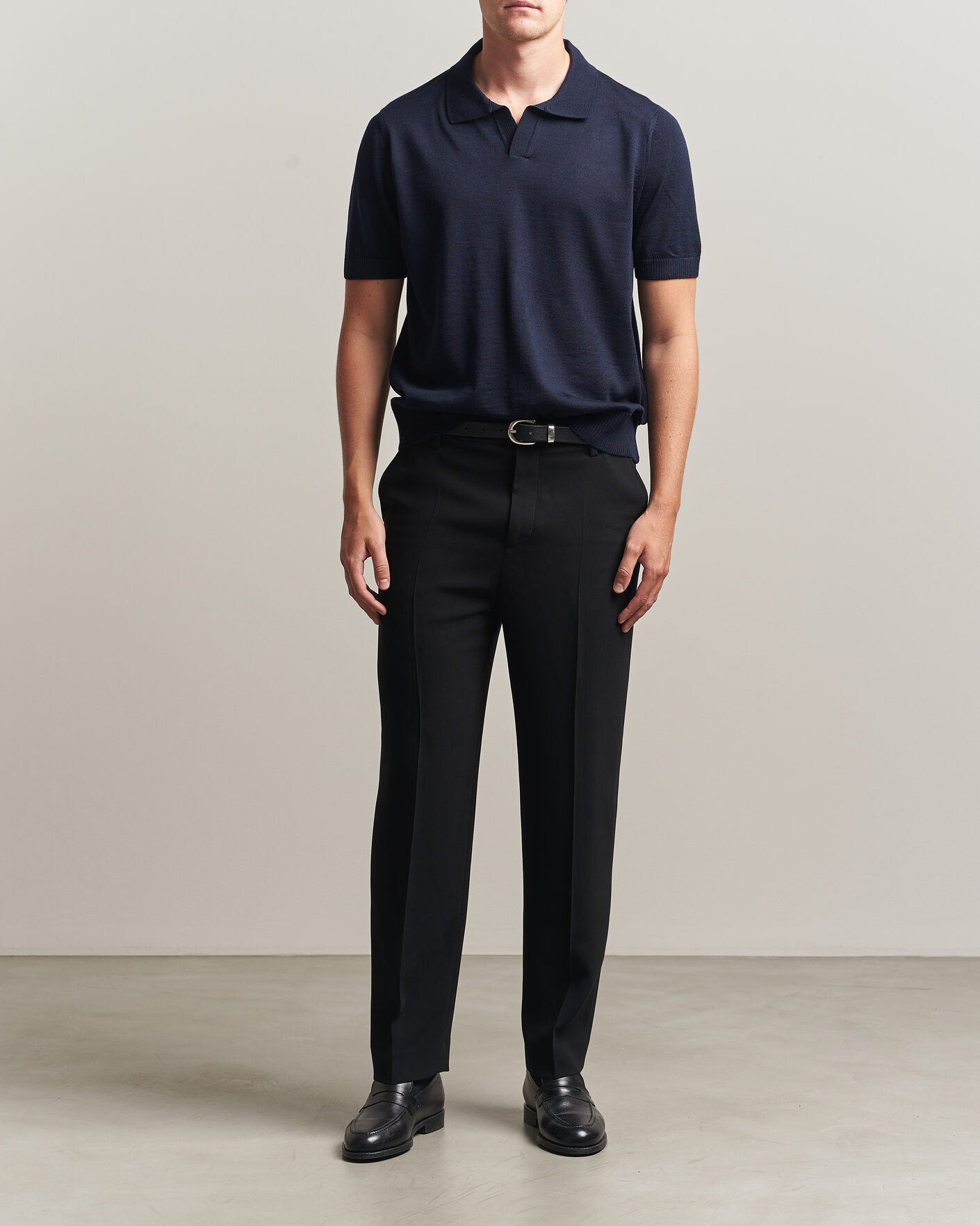 Herre | Polotrøjer | BOSS BLACK | Lantoni Knitted Polo Dark Blue