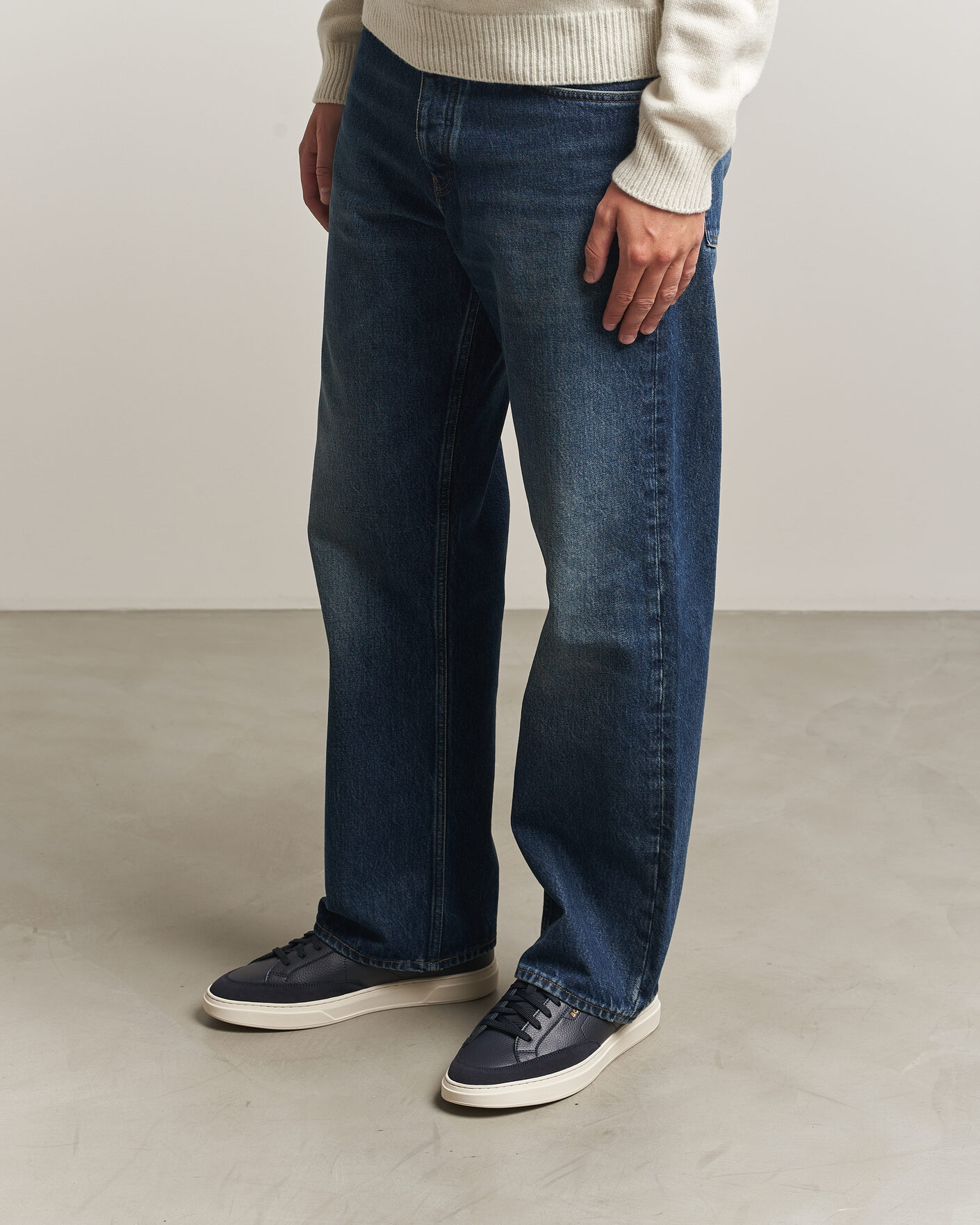 Herre | Sneakers | BOSS BLACK | Kieran Leather/Suede Sneaker Dark Blue