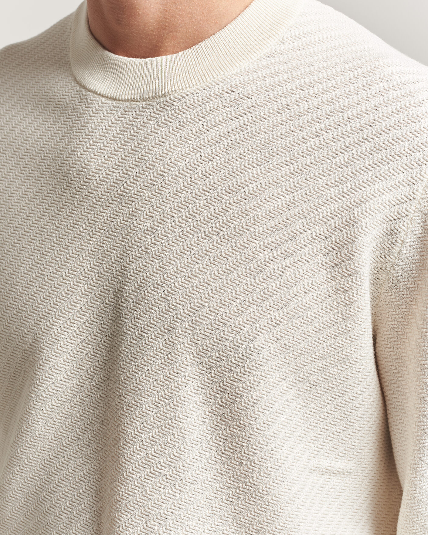 Herre | Trøjer | BOSS BLACK | Lofranco Structured Knitted Sweater Open White