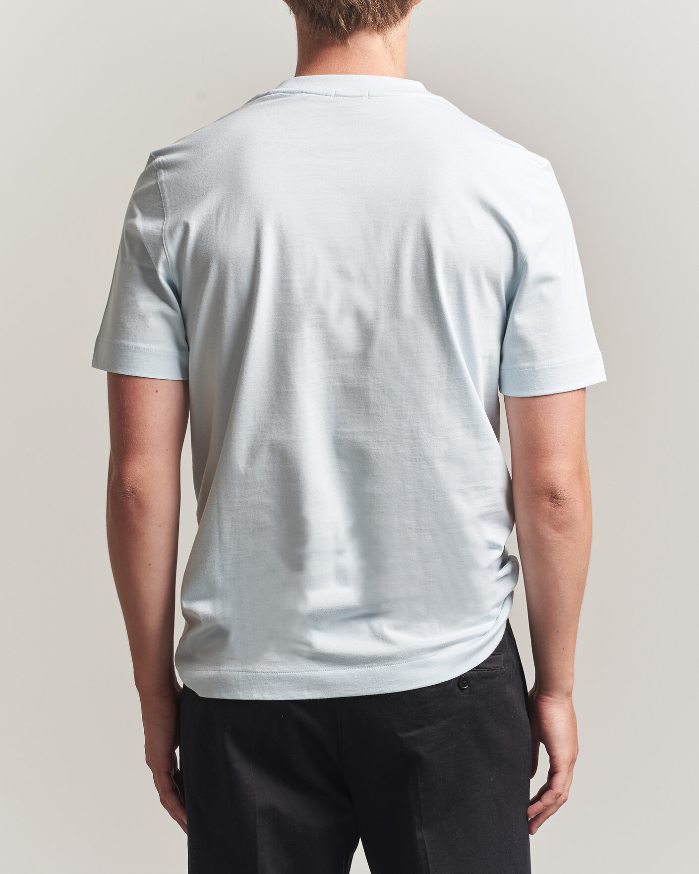 Herre | T-Shirts | BOSS BLACK | Thompson Crew Neck T-Shirt Open Blue