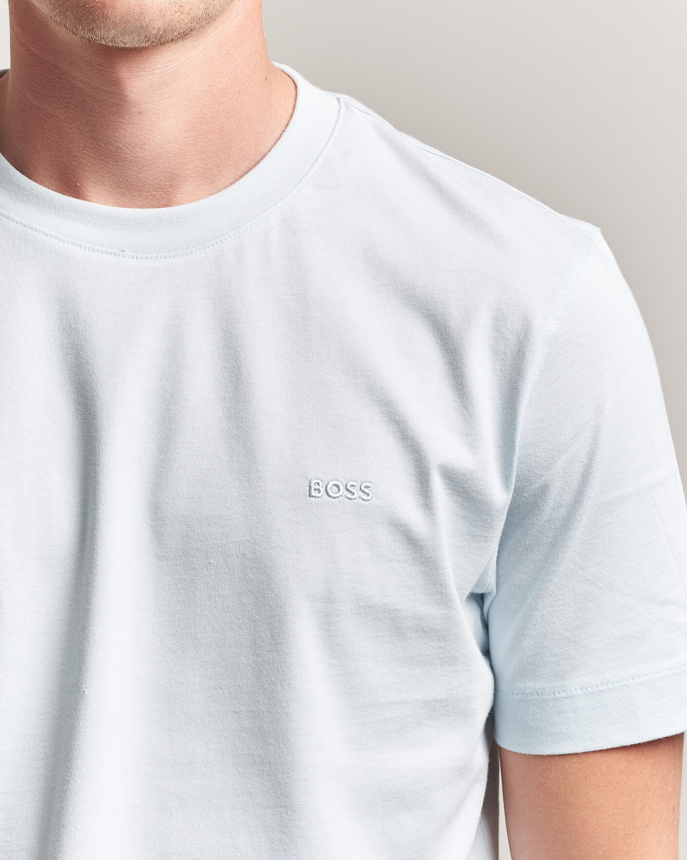 Herre | T-Shirts | BOSS BLACK | Thompson Crew Neck T-Shirt Open Blue