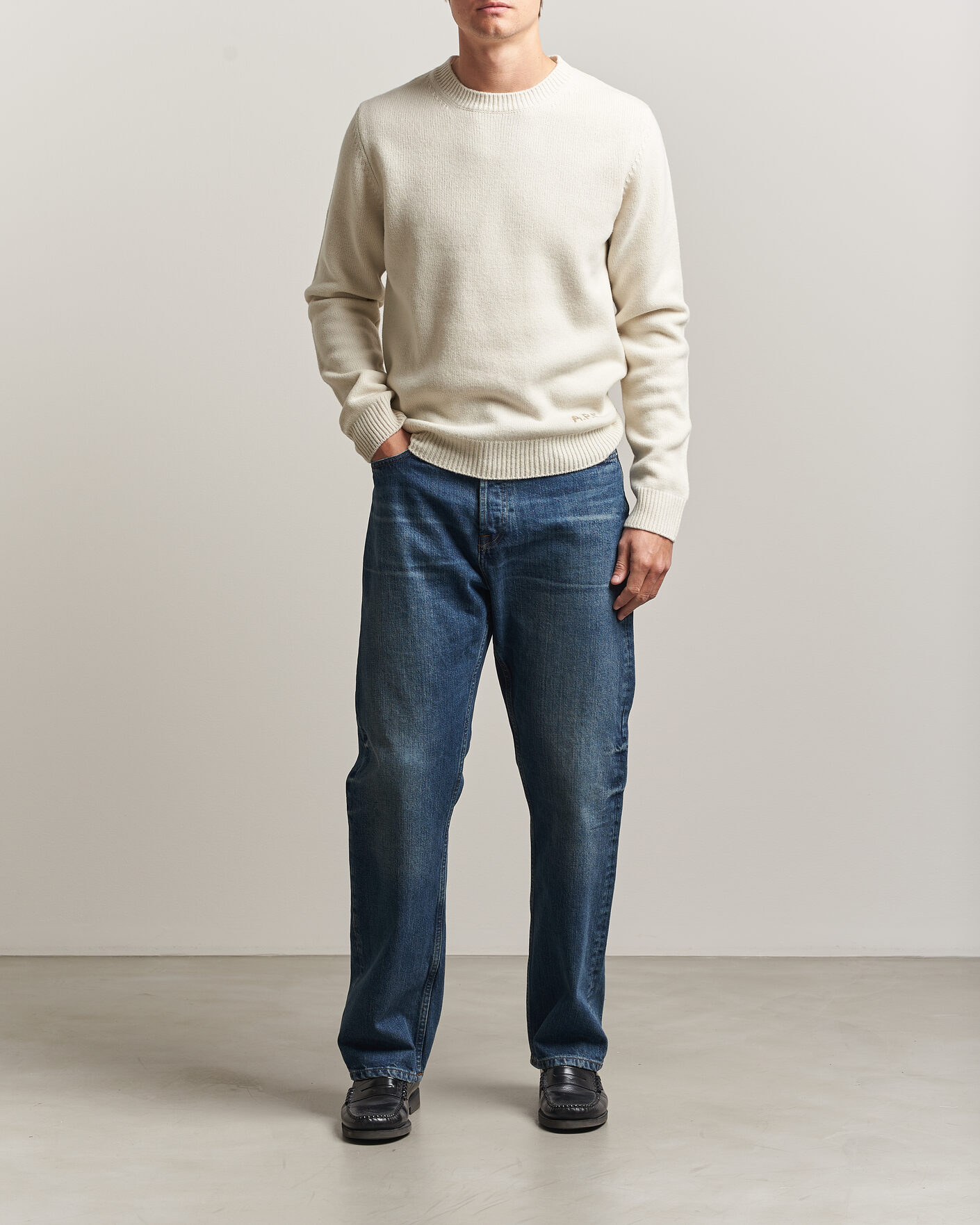 Herre | Trøjer | A.P.C. | Edmond Wool Knitted Sweater Ecru