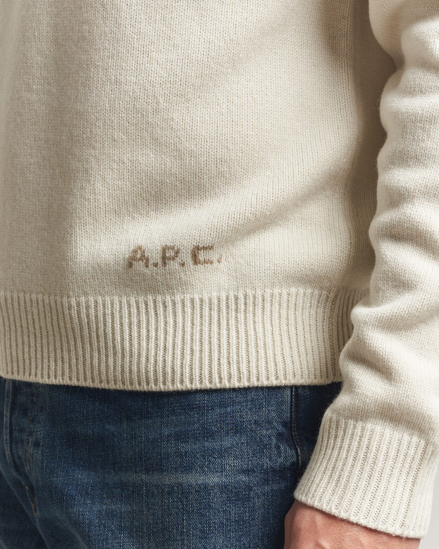 Herre | Trøjer | A.P.C. | Edmond Wool Knitted Sweater Ecru