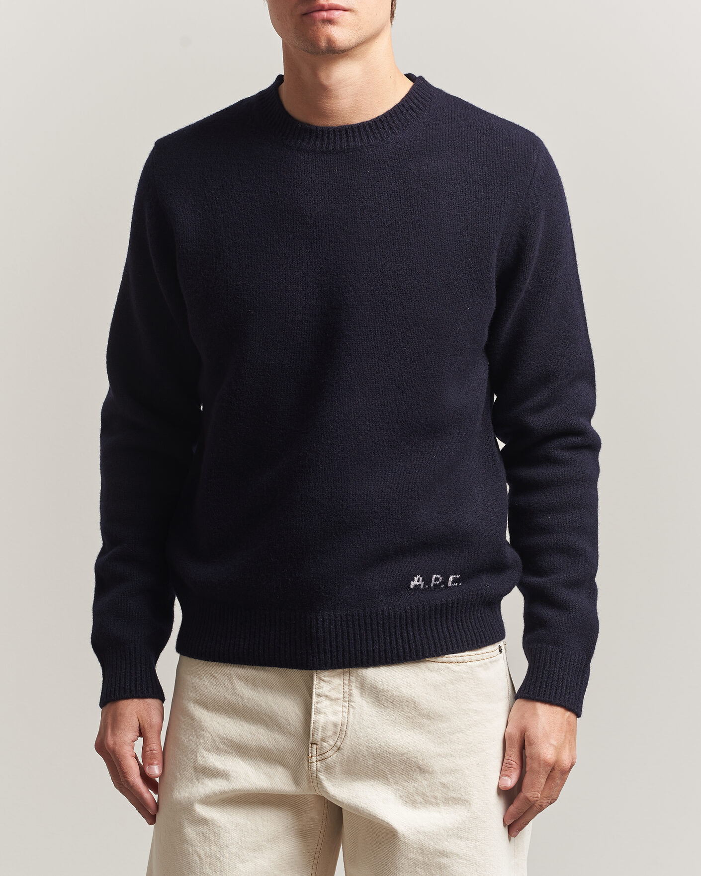 Herre | Trøjer | A.P.C. | Edmond Wool Knitted Sweater Dark Navy