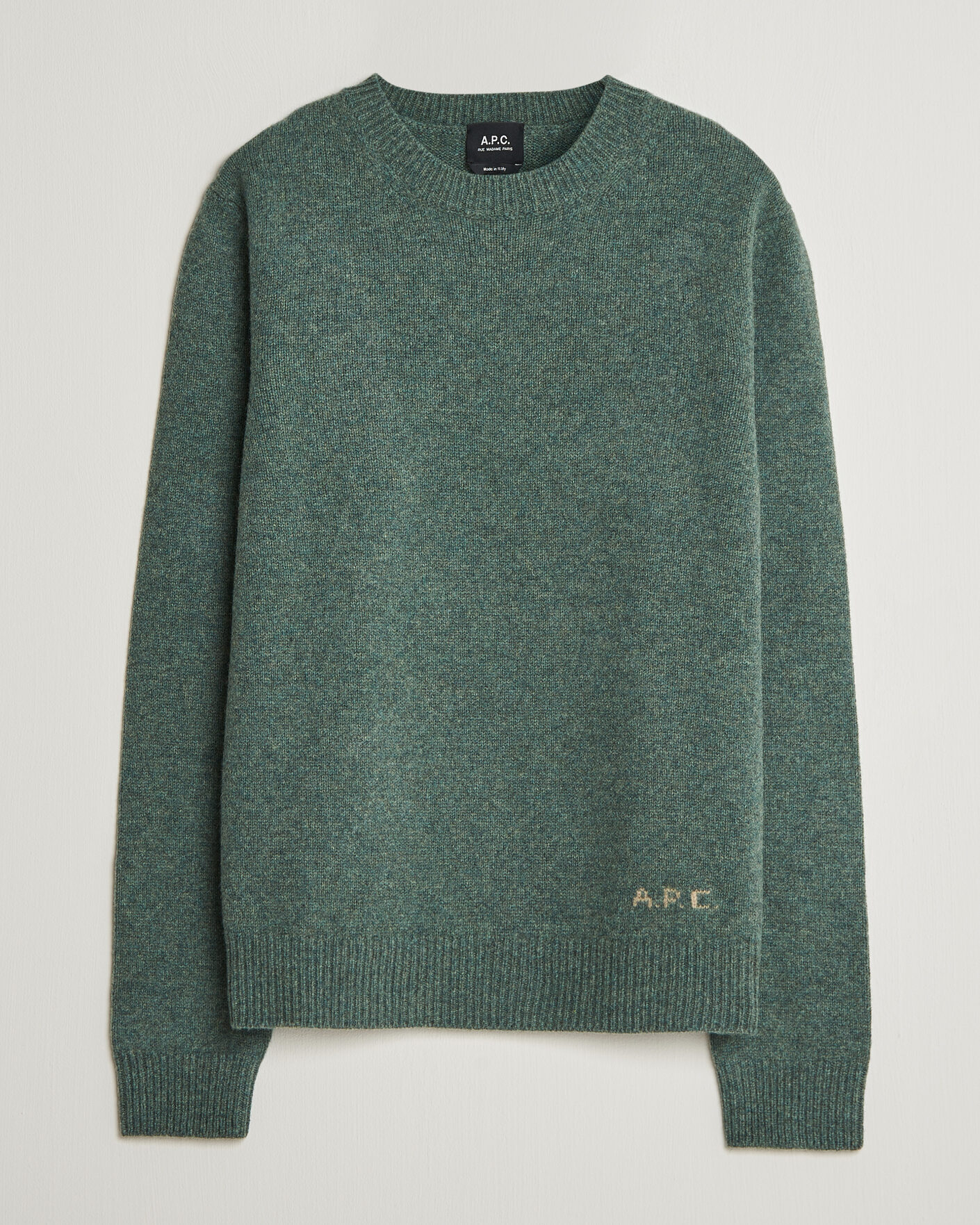 Herre | Trøjer | A.P.C. | Edmond Wool Knitted Sweater Green Melange
