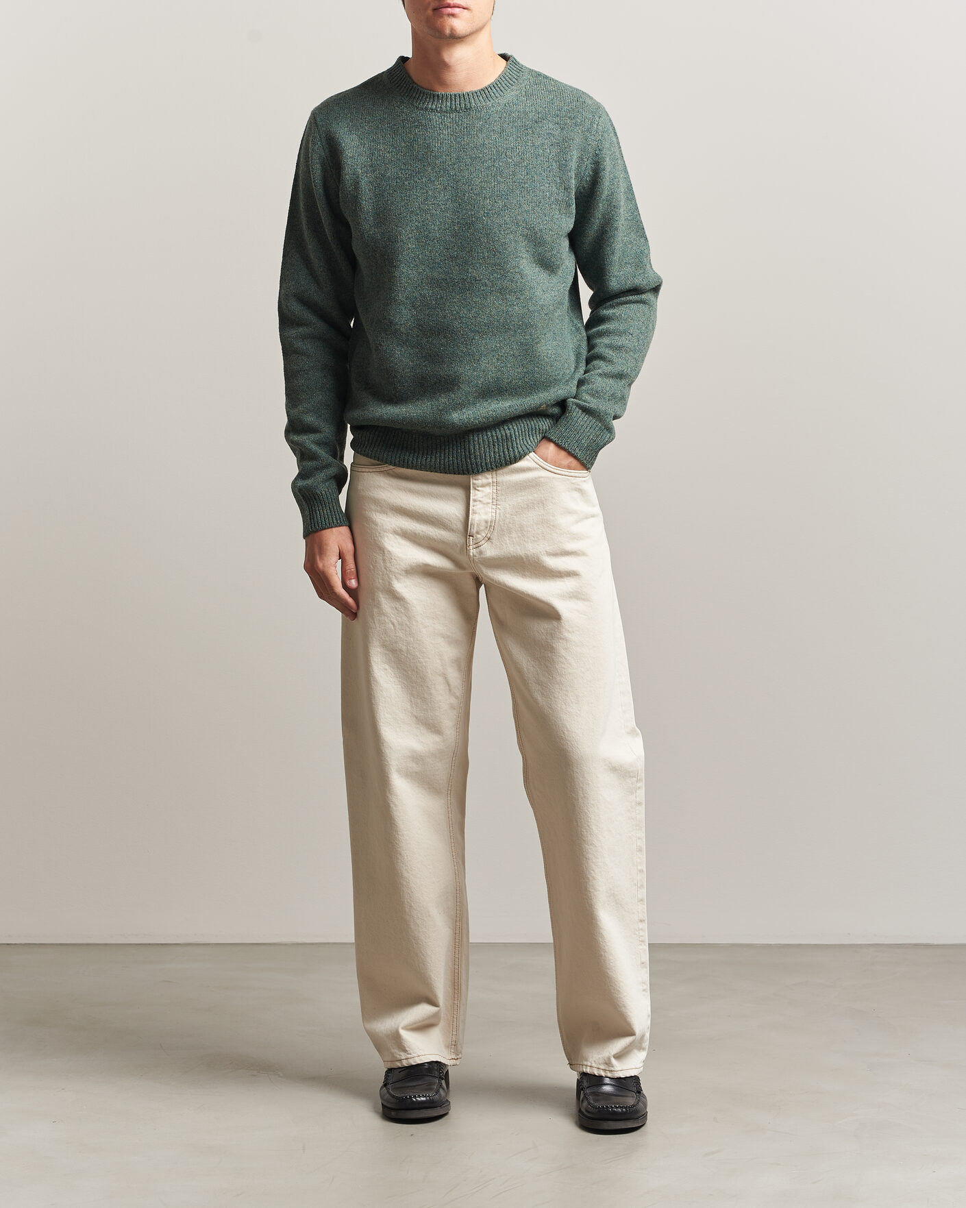 Herre | Trøjer | A.P.C. | Edmond Wool Knitted Sweater Green Melange