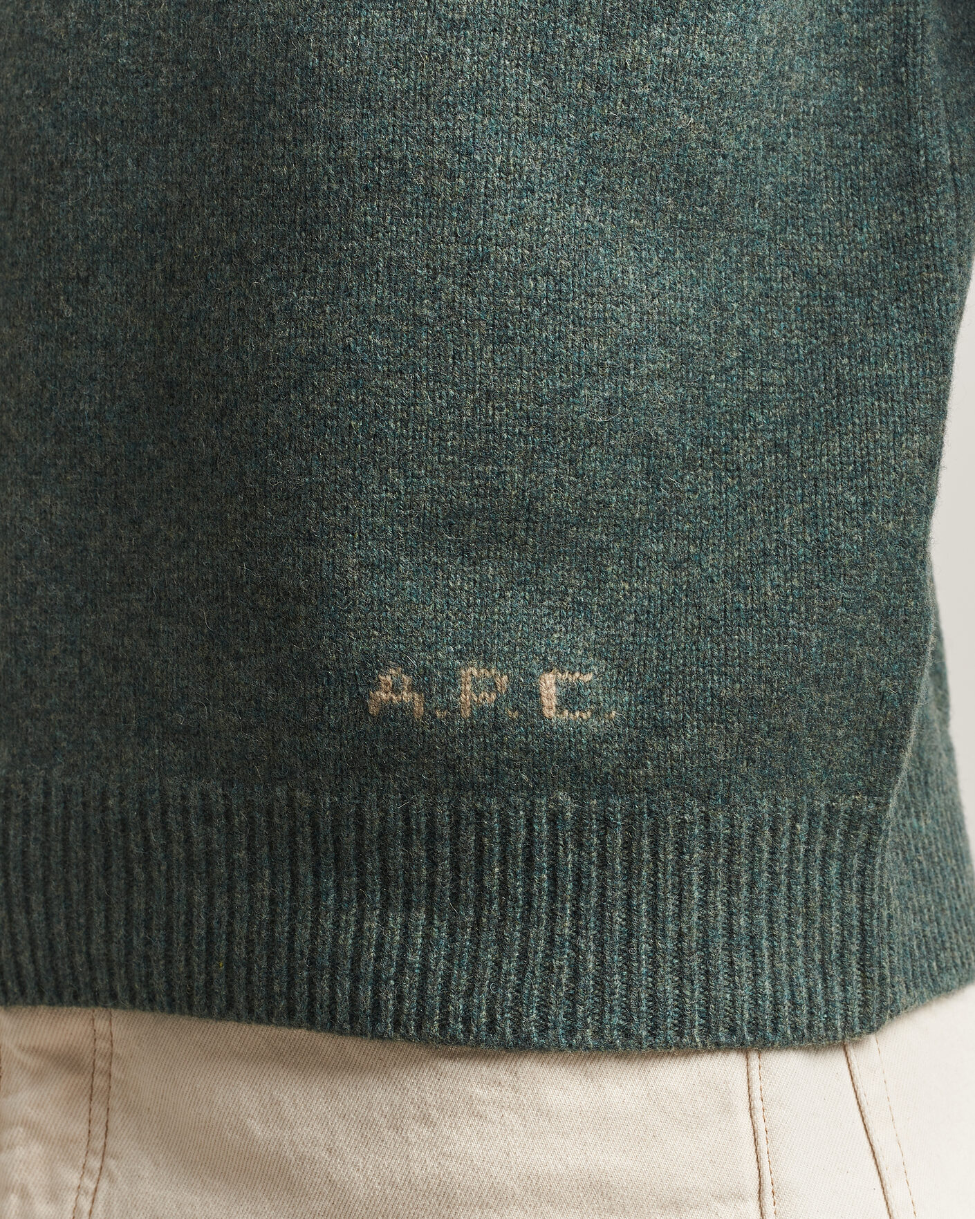 Herre | Trøjer | A.P.C. | Edmond Wool Knitted Sweater Green Melange