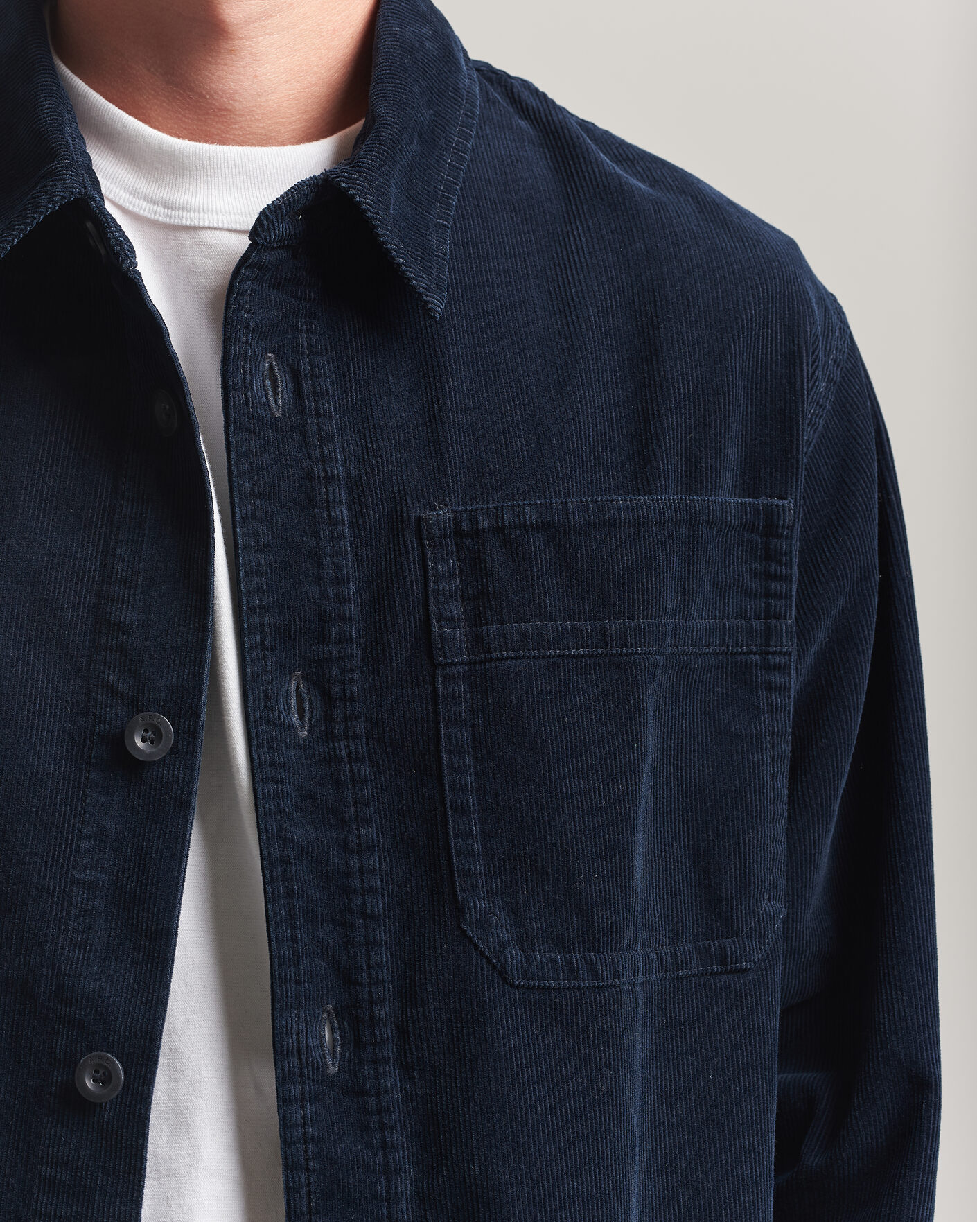 Herre | Skjorter | A.P.C. | Basile Corduroy Overshirt Dark Navy