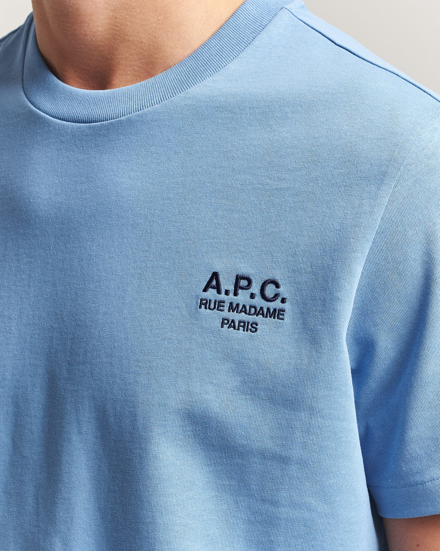 Herre | T-Shirts | A.P.C. | Rue Madame T-Shirt Light Blue