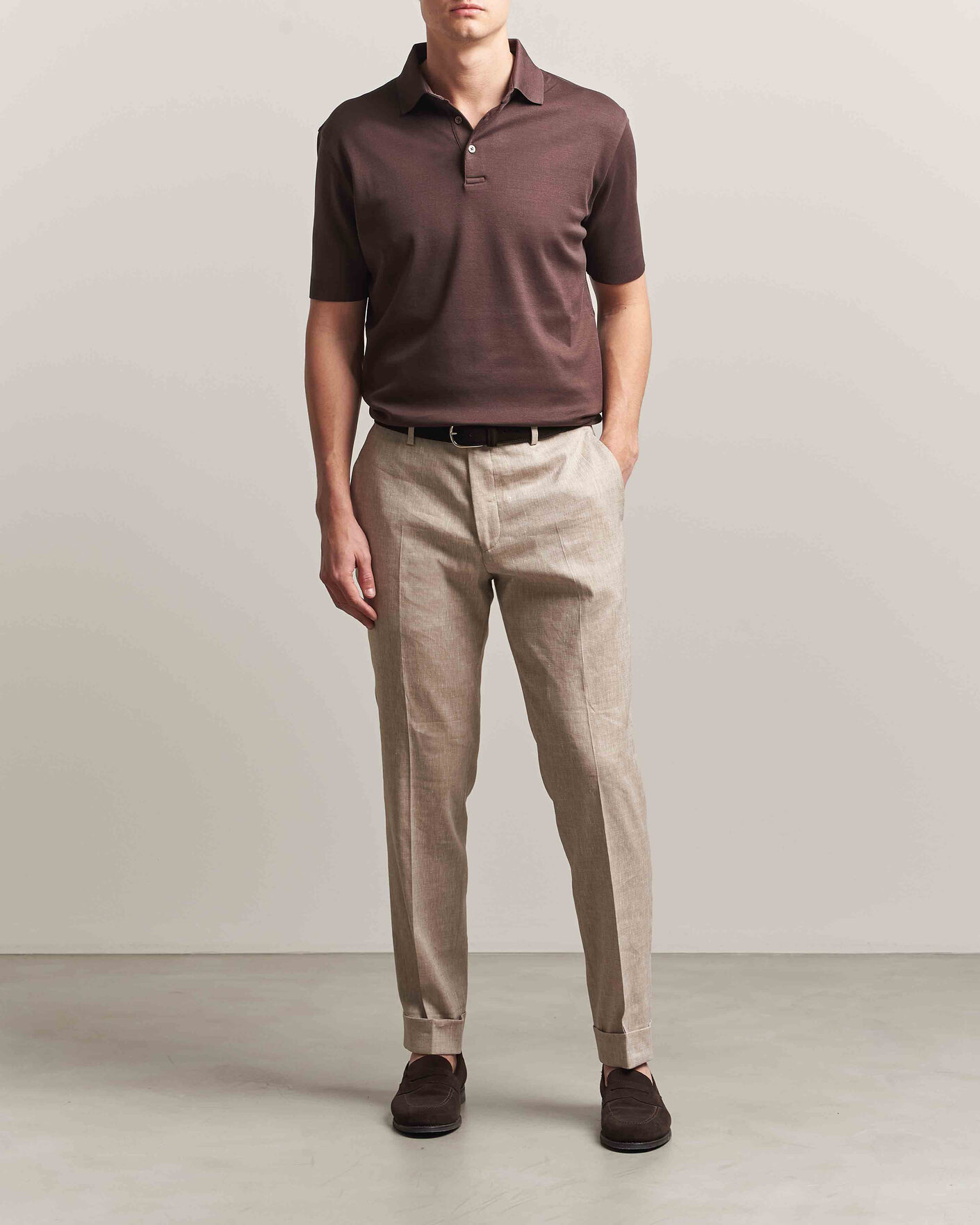 Herre | Polotrøjer | Herno | Micro Piquet Polo Brown