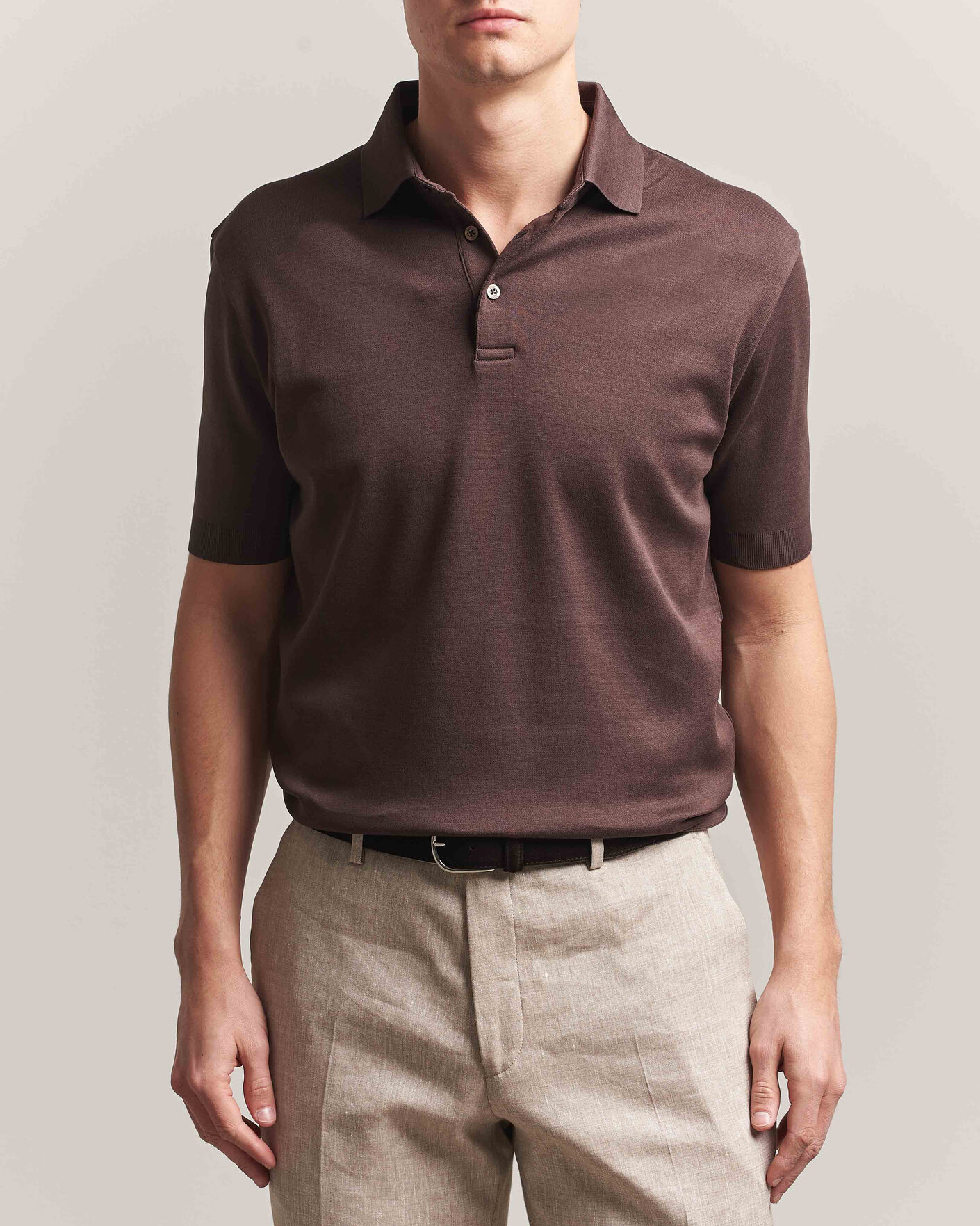 Herre | Polotrøjer | Herno | Micro Piquet Polo Brown