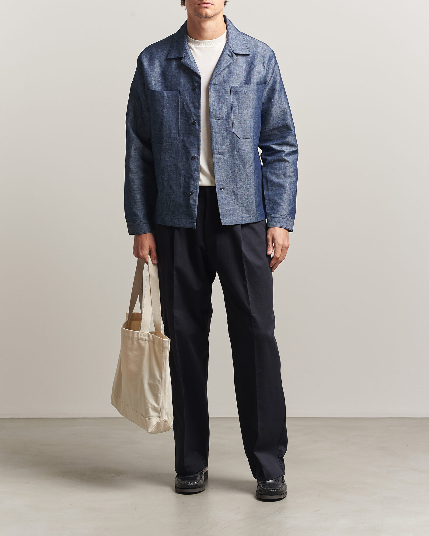 Herre | Bukser | NN07 | Kay Relaxed Fit Pleated Cotton Trousers Navy Blue