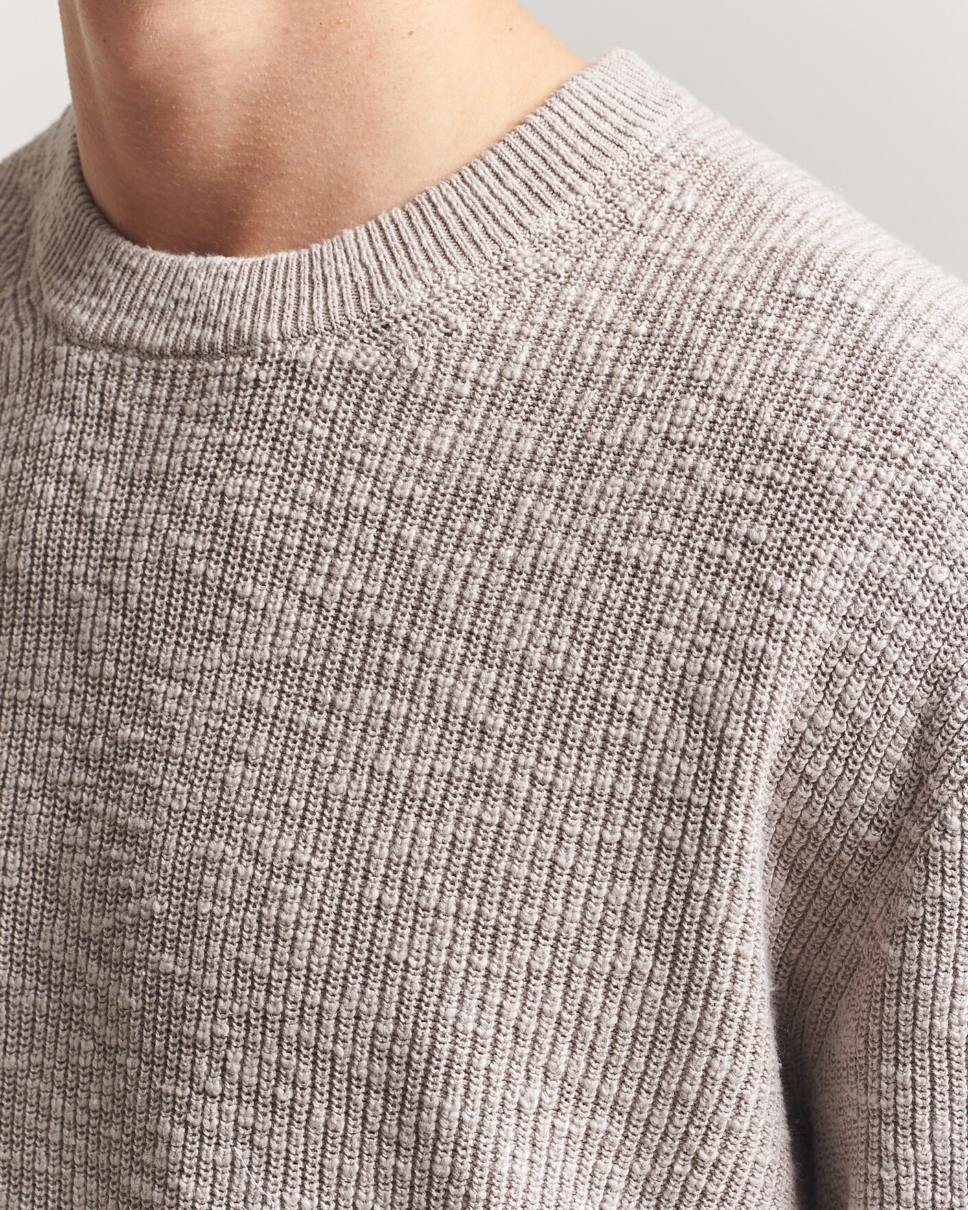 Herre | Trøjer | NN07 | Russell Cotton Knitted Sweater Moon Dust