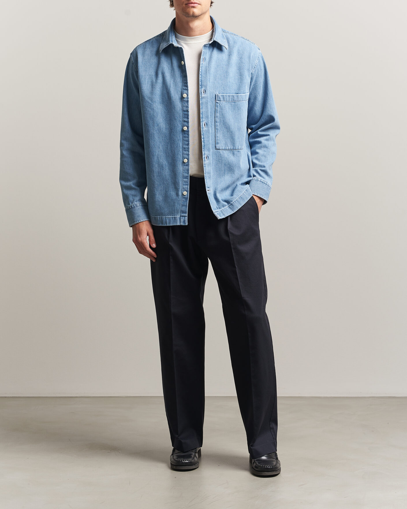 Herre | Skjorter | NN07 | Freddy Denim Overshirt Light Blue