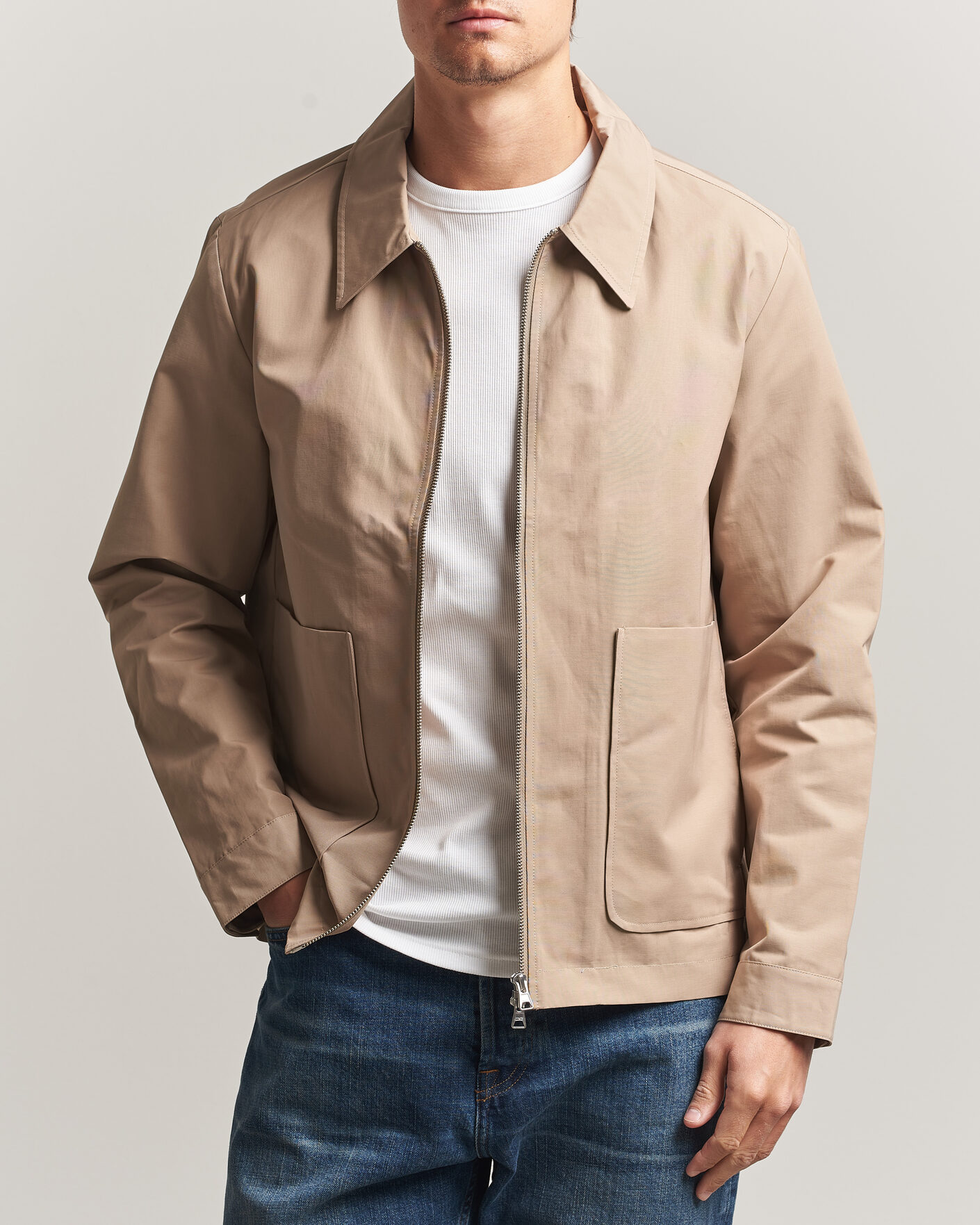 Herre | Jakker | NN07 | Gael Cotton Twill Jacket Desert Khaki