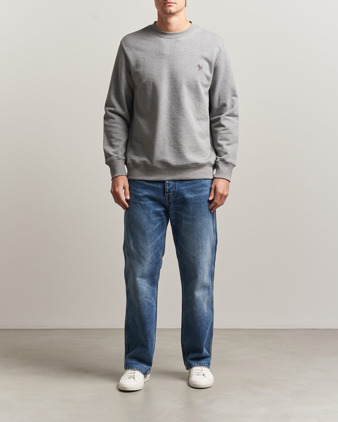Herre | Trøjer | PS Paul Smith | Zebra Organic Cotton Sweatshirt Grey Melange