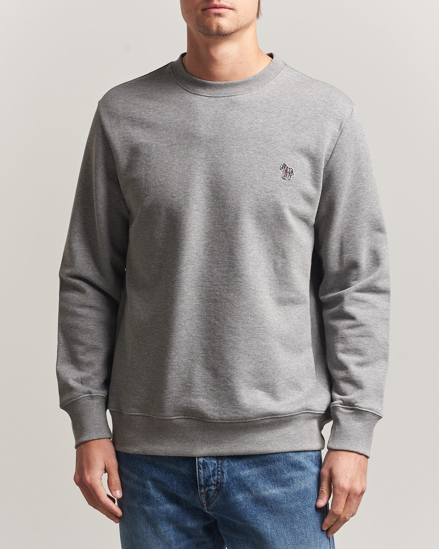 Herre | Trøjer | PS Paul Smith | Zebra Organic Cotton Sweatshirt Grey Melange