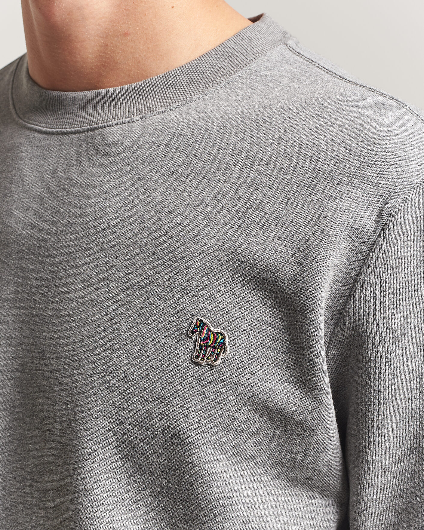 Herre | Trøjer | PS Paul Smith | Zebra Organic Cotton Sweatshirt Grey Melange
