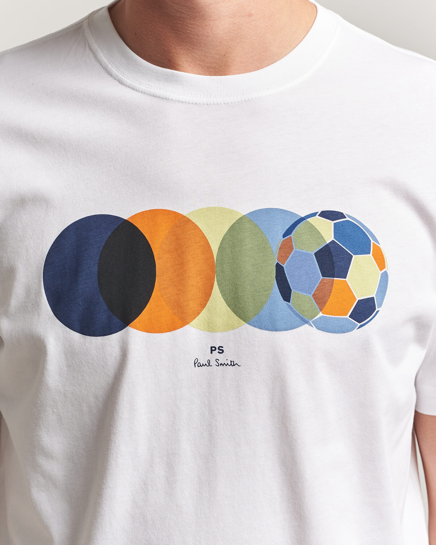 Herre | T-Shirts | PS Paul Smith | Footbal Crew Neck T-Shirt White