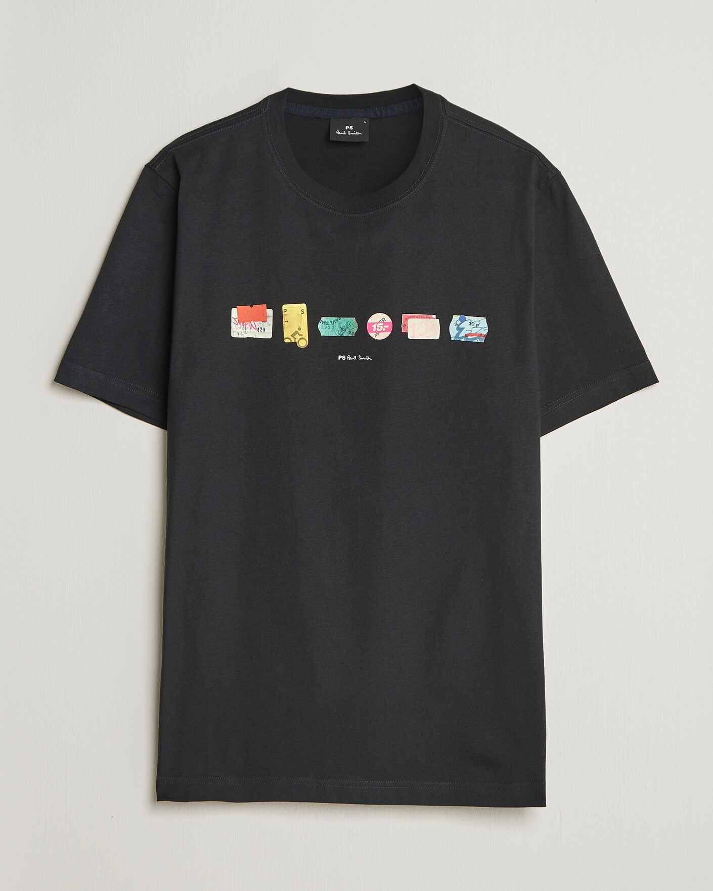 Herre | T-Shirts | PS Paul Smith | In A Row Crew Neck T-Shirt Black