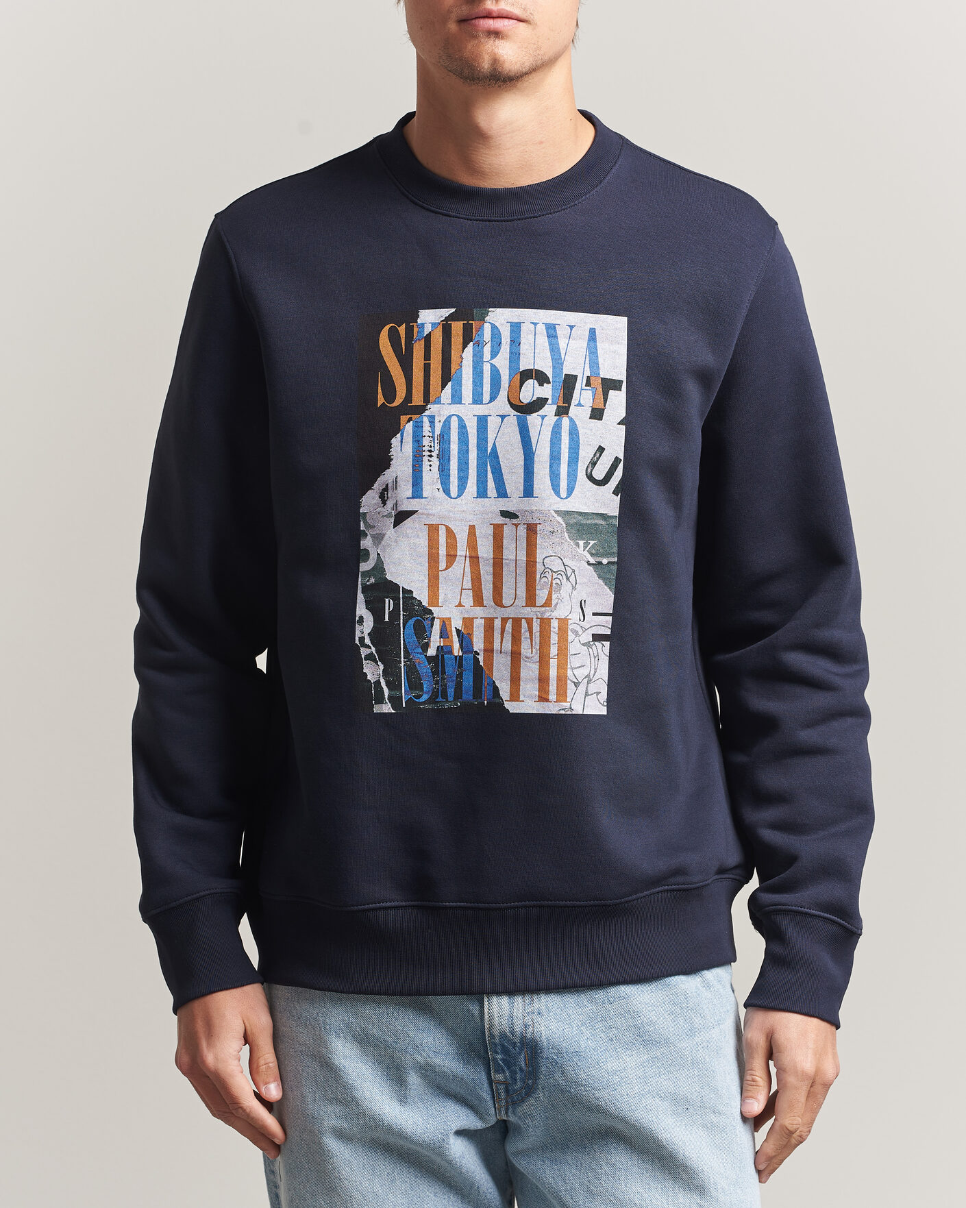Herre | Trøjer | PS Paul Smith | Shibuya Tokya Crew Neck Sweatshirt Navy