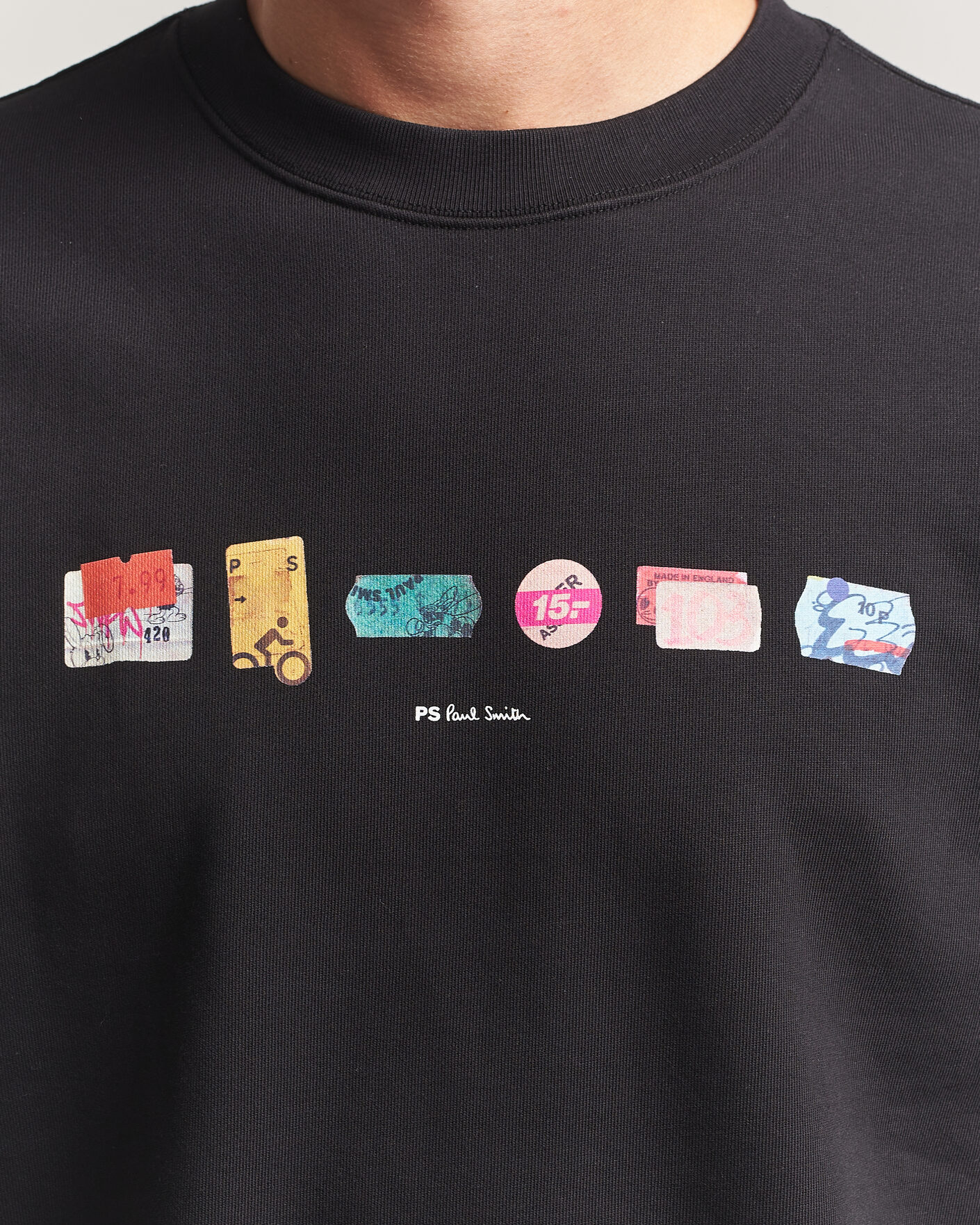 Herre | Trøjer | PS Paul Smith | In A Row Crew Neck Sweatshirt Black