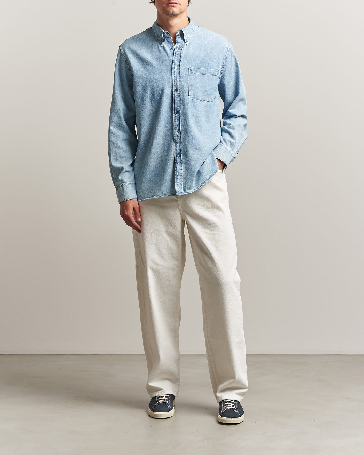 Herre | Skjorter | PS Paul Smith | Casual Fit Denim Shirt Light Blue