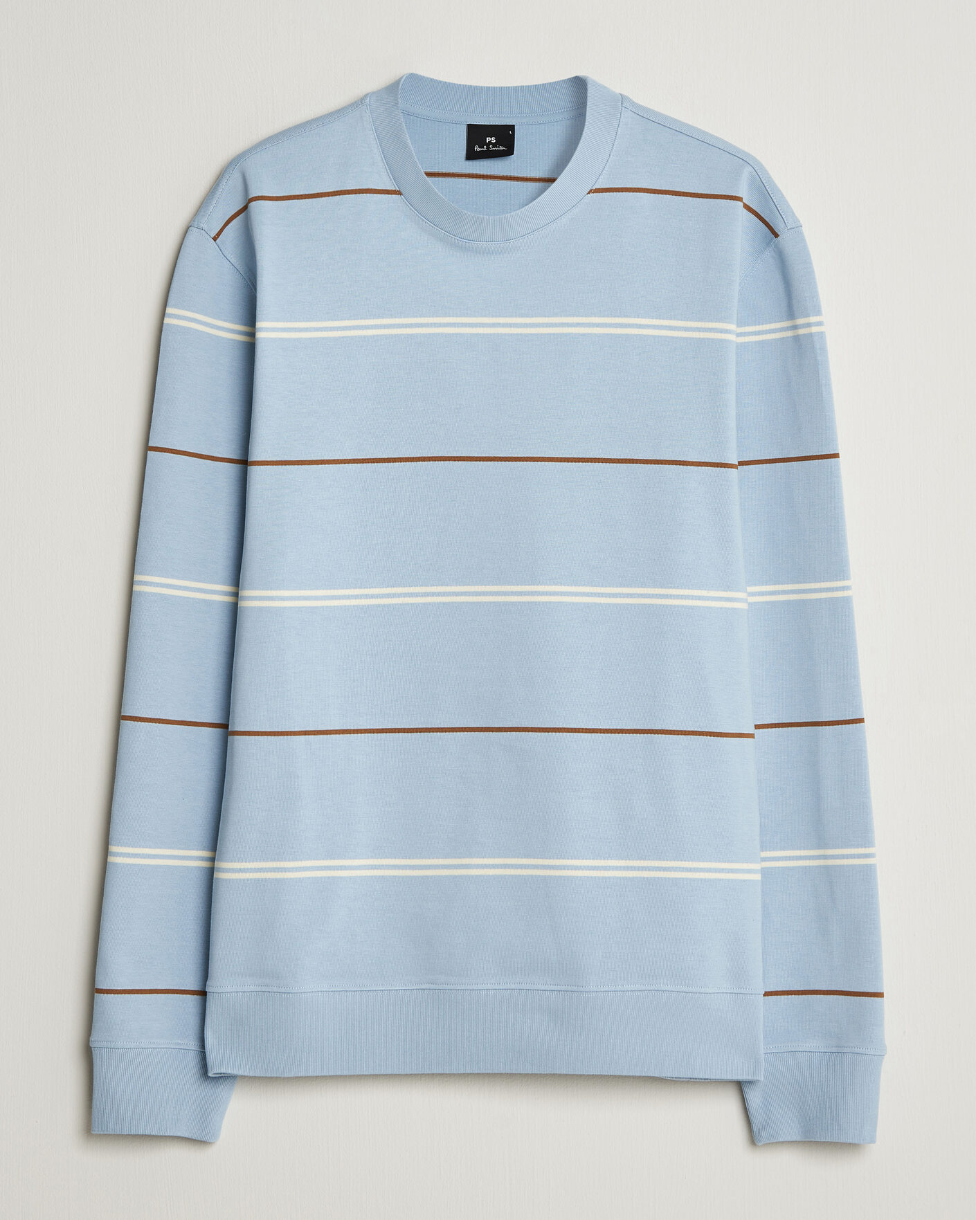 Herre | Trøjer | PS Paul Smith | Cotton Striped Sweater Light Blue