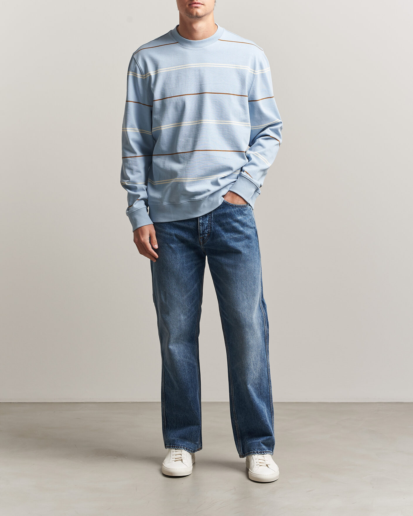 Herre | Trøjer | PS Paul Smith | Cotton Striped Sweater Light Blue