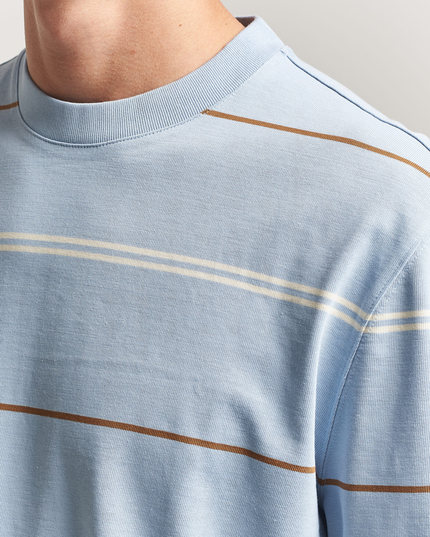 Herre | Trøjer | PS Paul Smith | Cotton Striped Sweater Light Blue