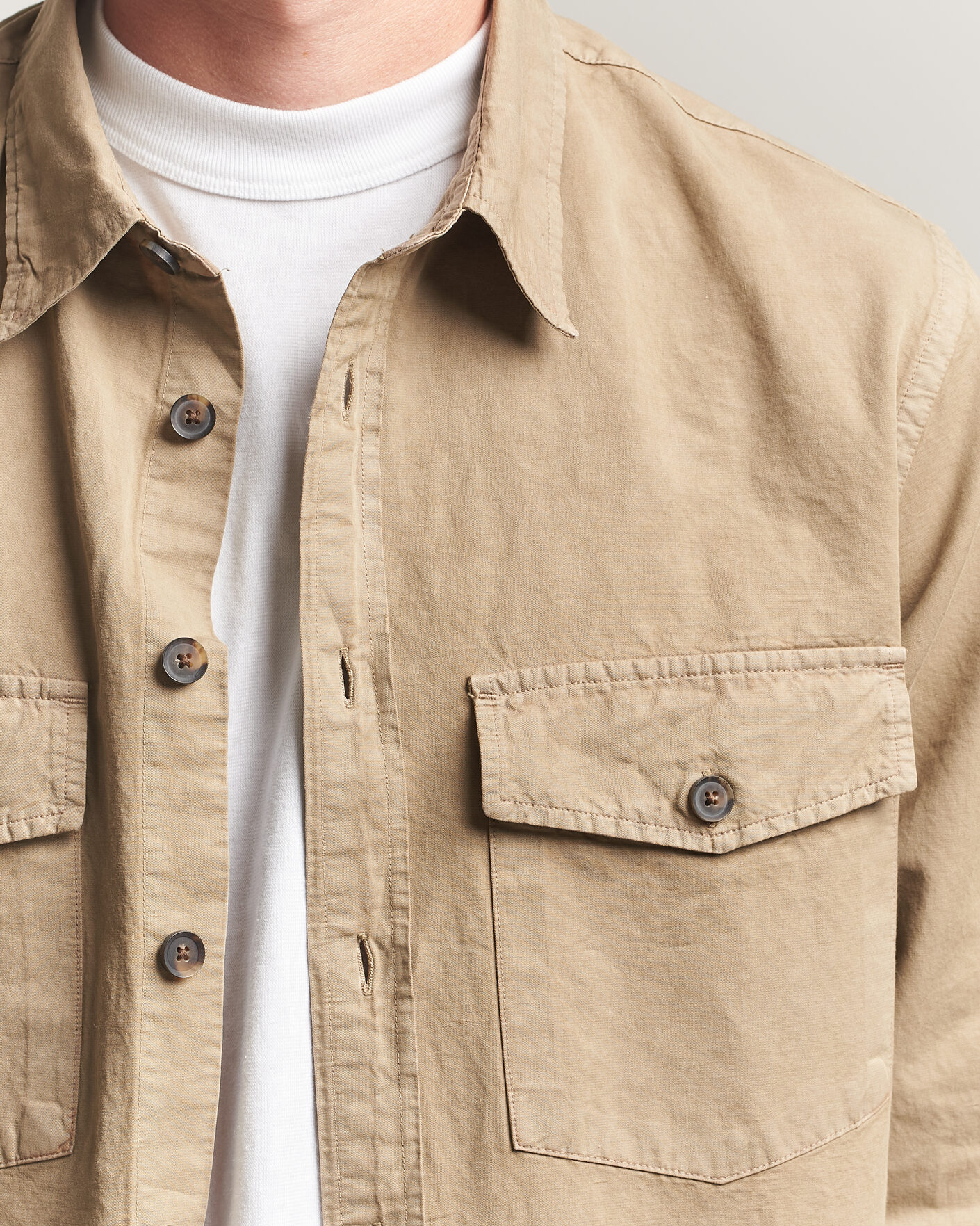 Herre | Skjorter | PS Paul Smith | Casual Fit Cotton Overshirt Beige