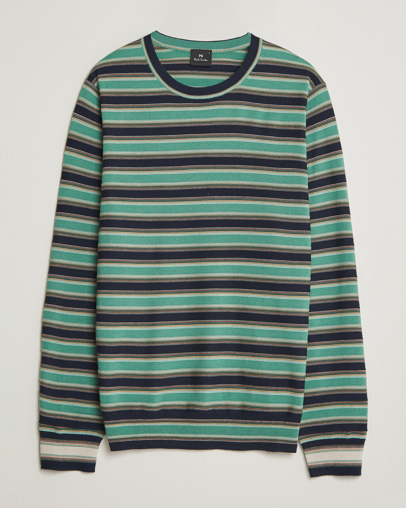 Herre | Trøjer | PS Paul Smith | Merino Wool Knitted Striped Sweater Green