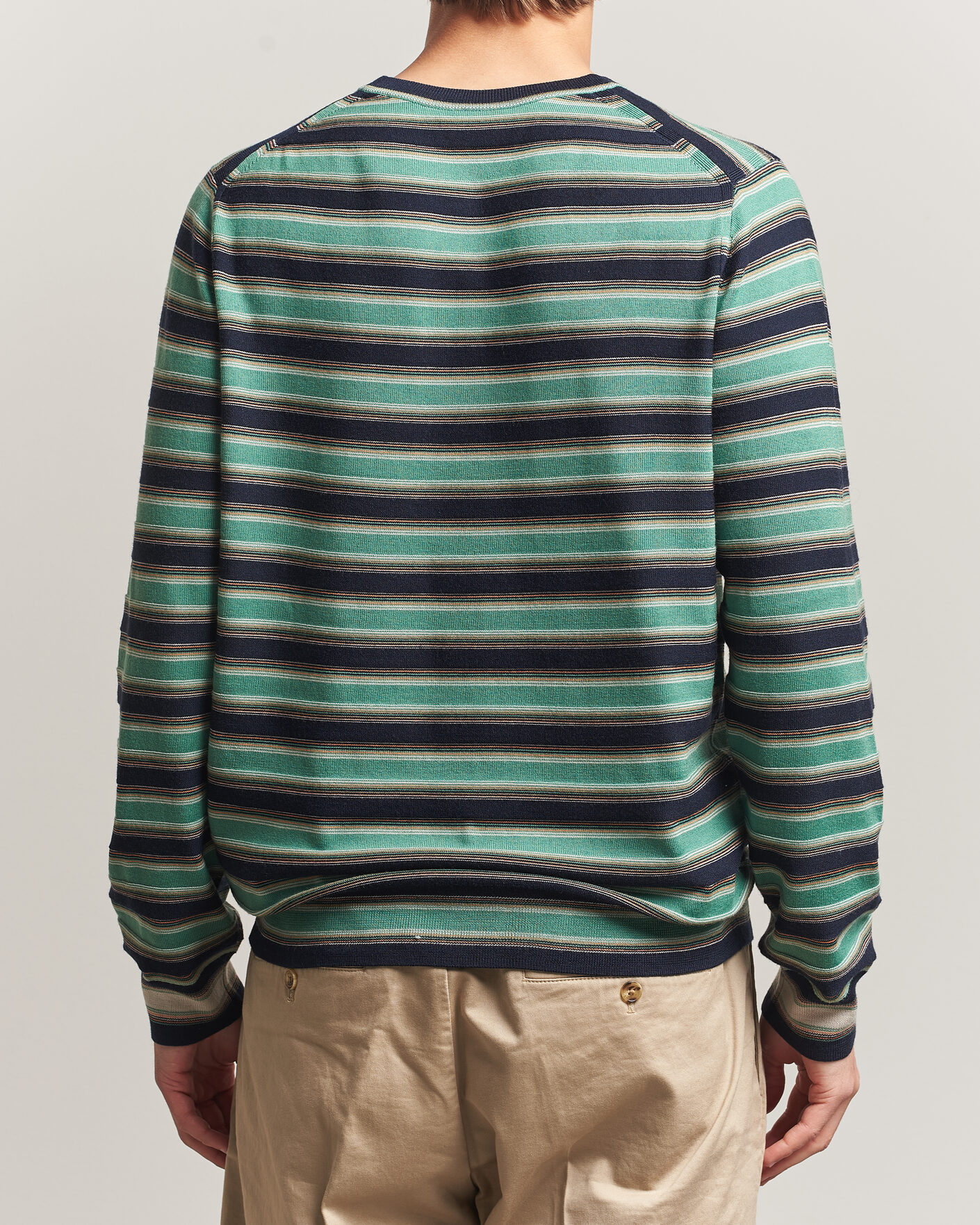 Herre | Trøjer | PS Paul Smith | Merino Wool Knitted Striped Sweater Green