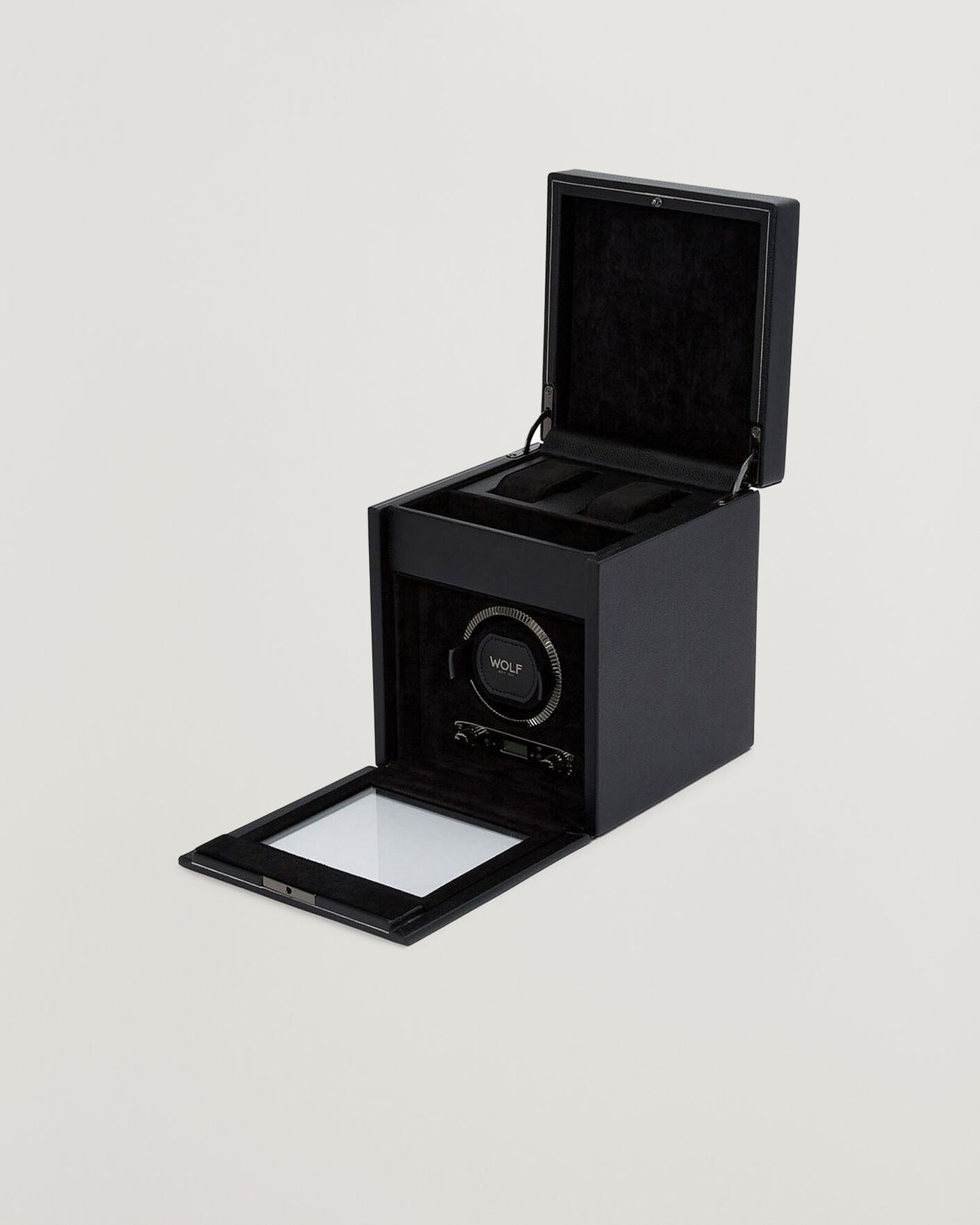 Herre | Ure- & smykkeæsker | WOLF | British Racing Single Watch Winder With Storage Black