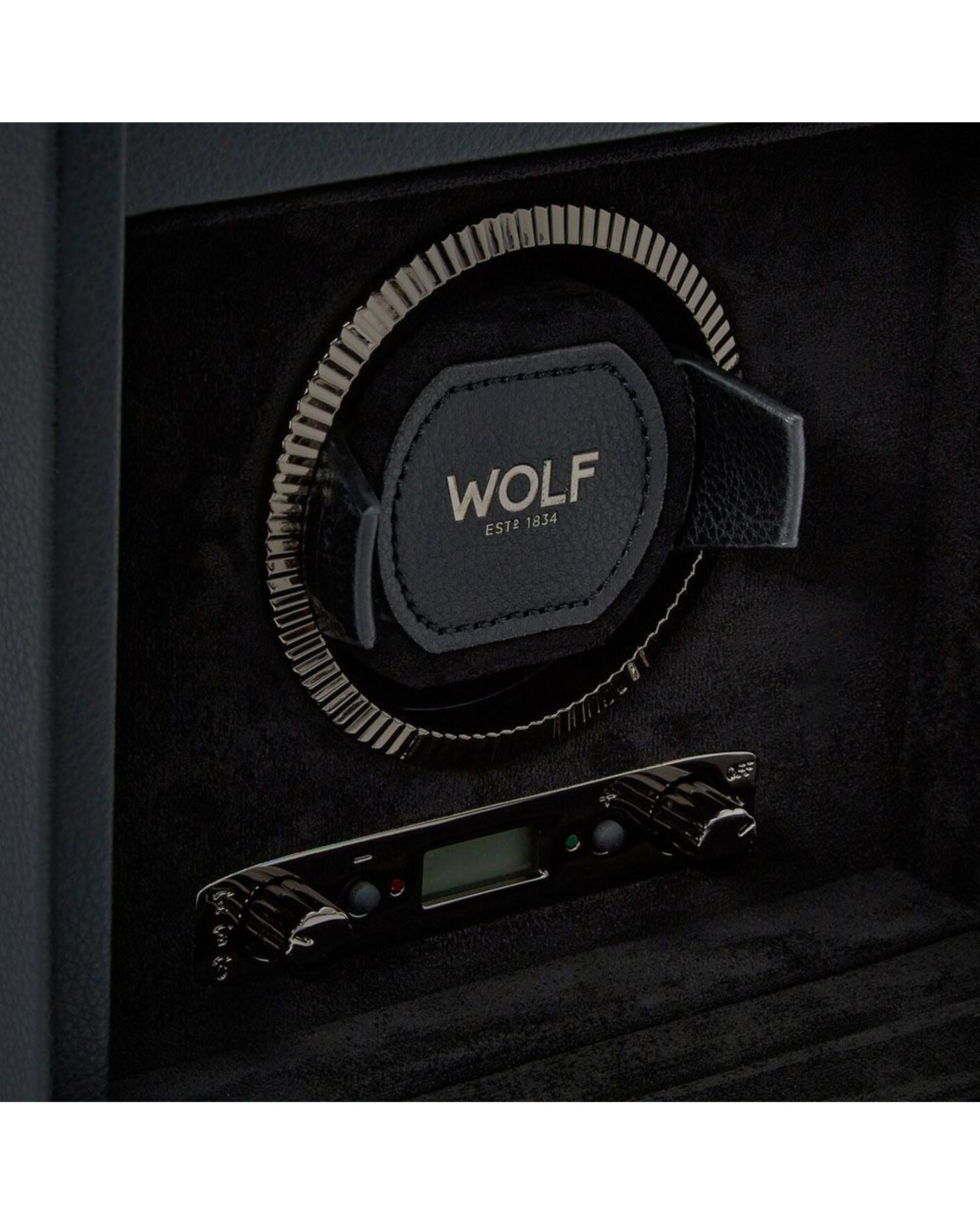 Herre | Ure- & smykkeæsker | WOLF | British Racing Single Watch Winder With Storage Black