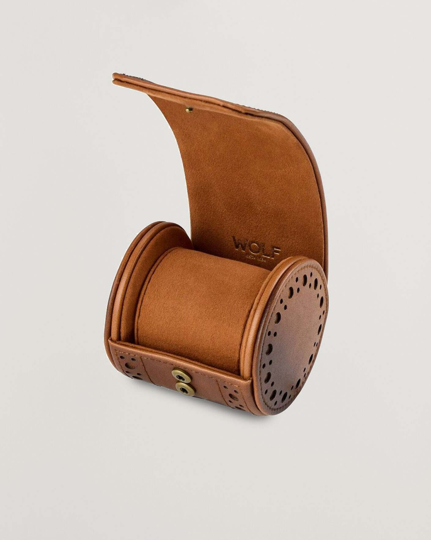 Herre | Ure- & smykkeæsker | WOLF | Brouge Single Watch Roll Burnished Brown