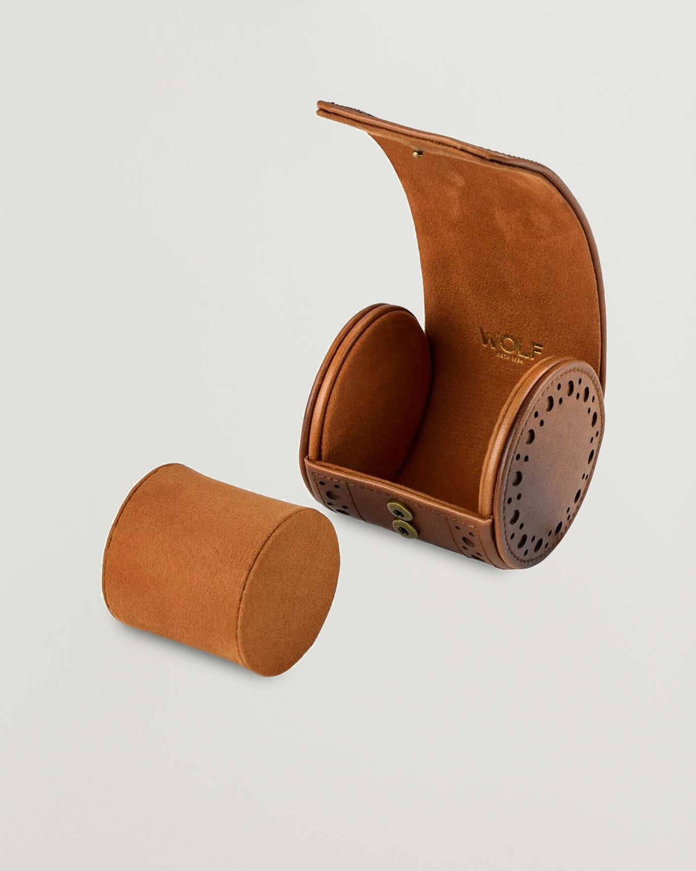Herre | Ure- & smykkeæsker | WOLF | Brouge Single Watch Roll Burnished Brown