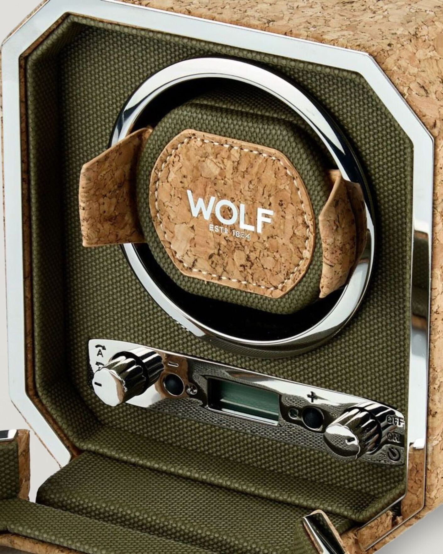 Herre | Ure- & smykkeæsker | WOLF | Cortica Single Watch Winder Cork