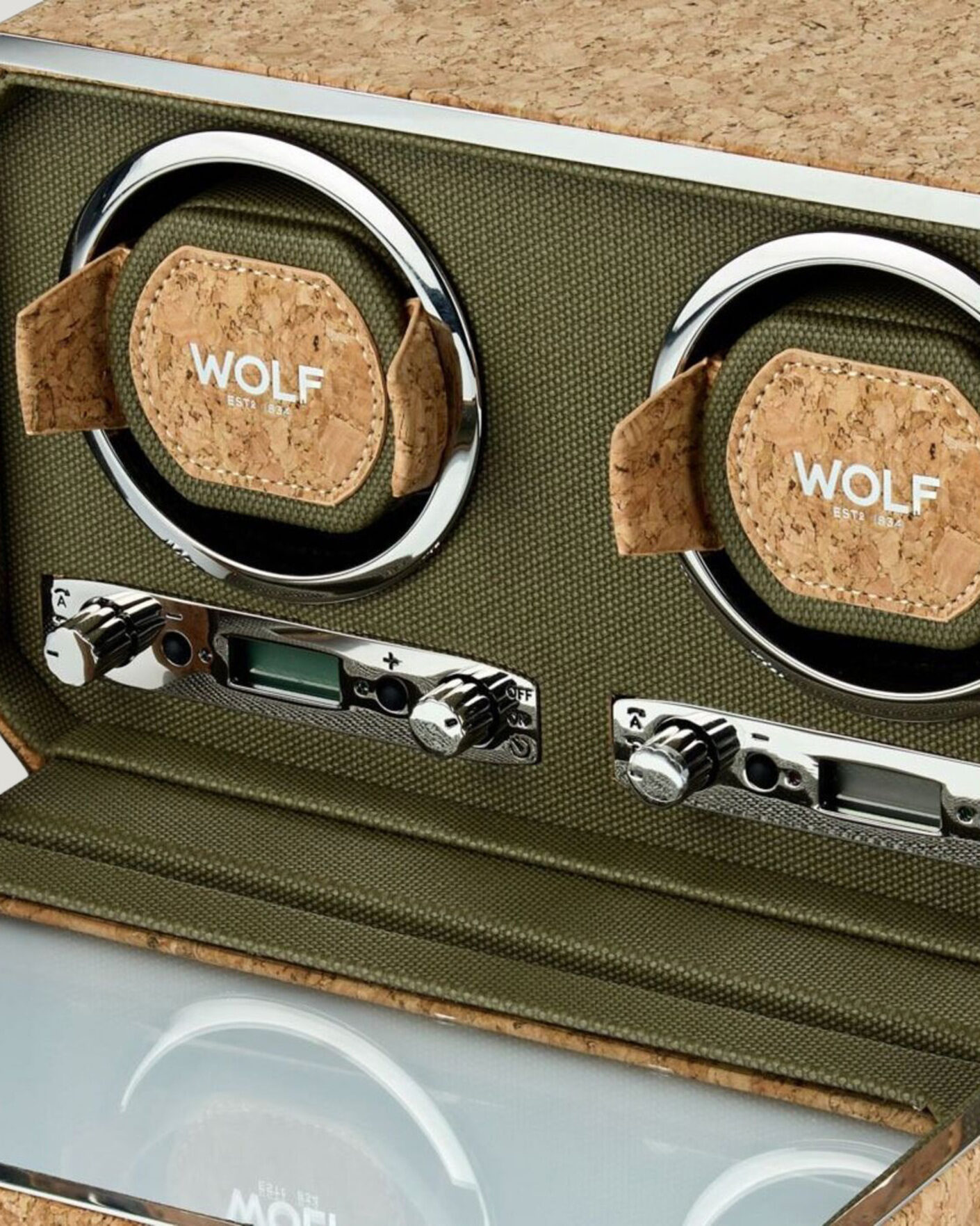 Herre | Ure- & smykkeæsker | WOLF | Cortica Double Watch Winder Cork