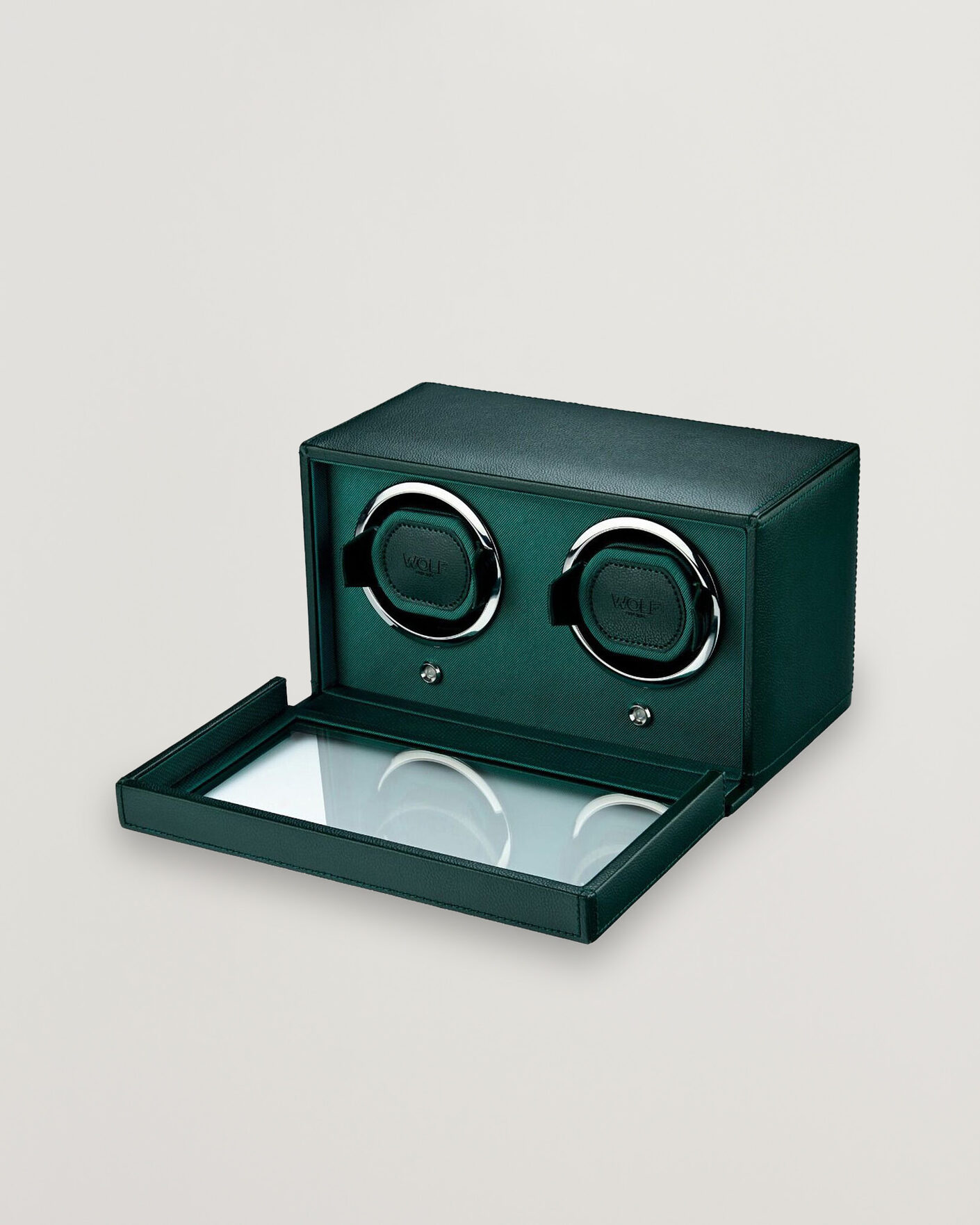 Herre | Ure- & smykkeæsker | WOLF | Cub Double Watch Winder With Cover Green